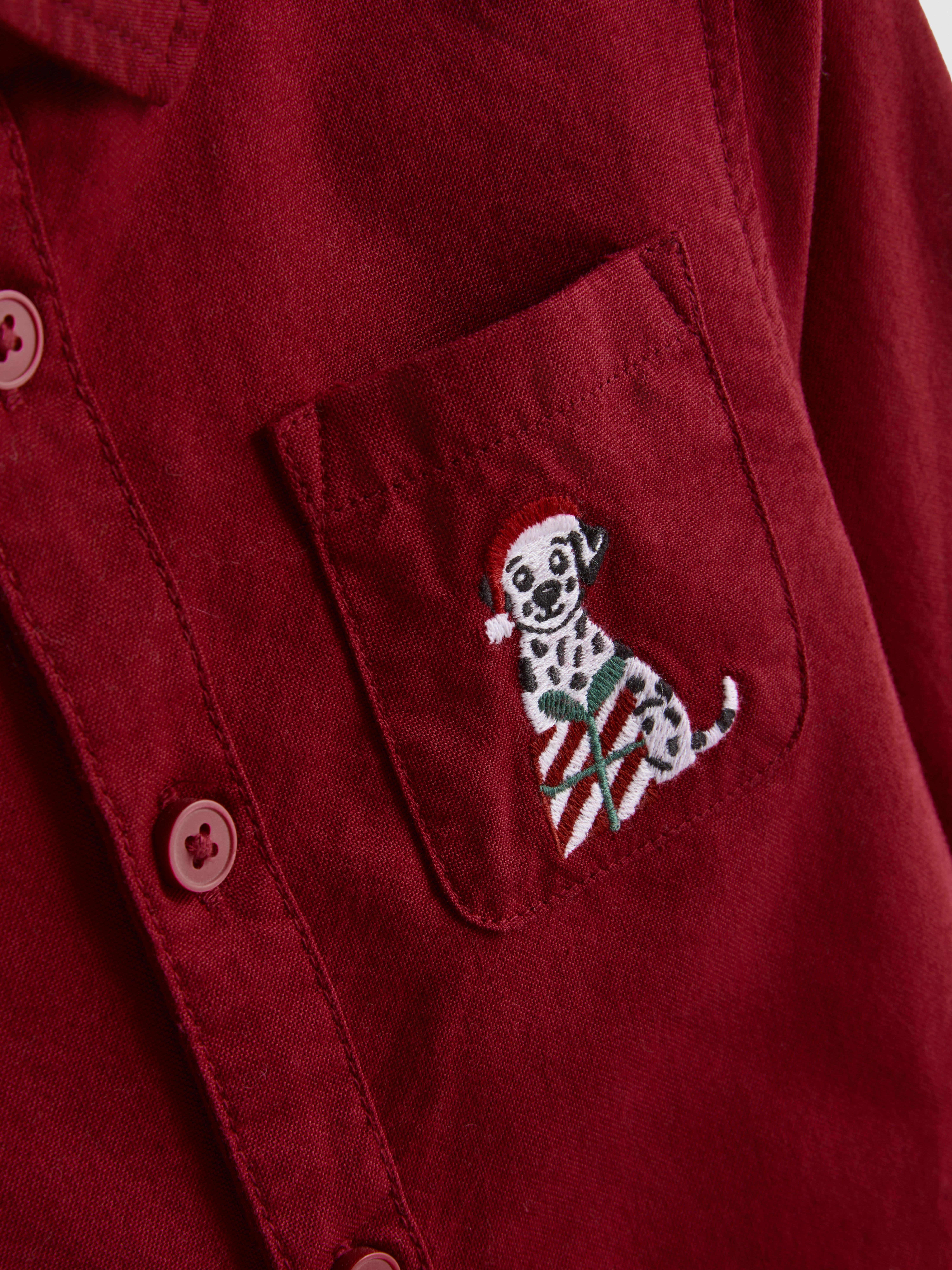 1-9yrs | Pure Cotton Christmas Embroidered Shirt
