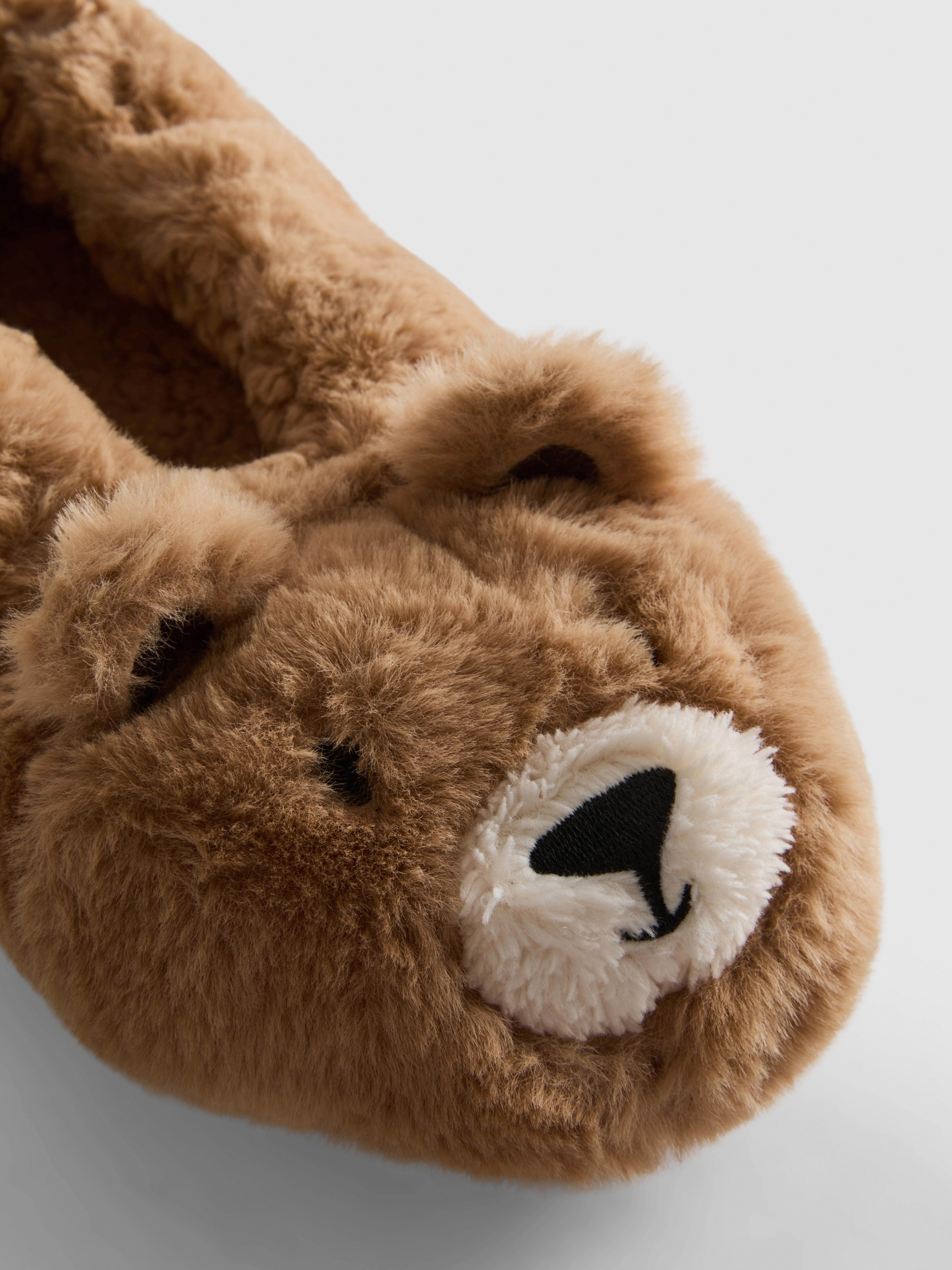 1pk Plush Bear Slipper Socks