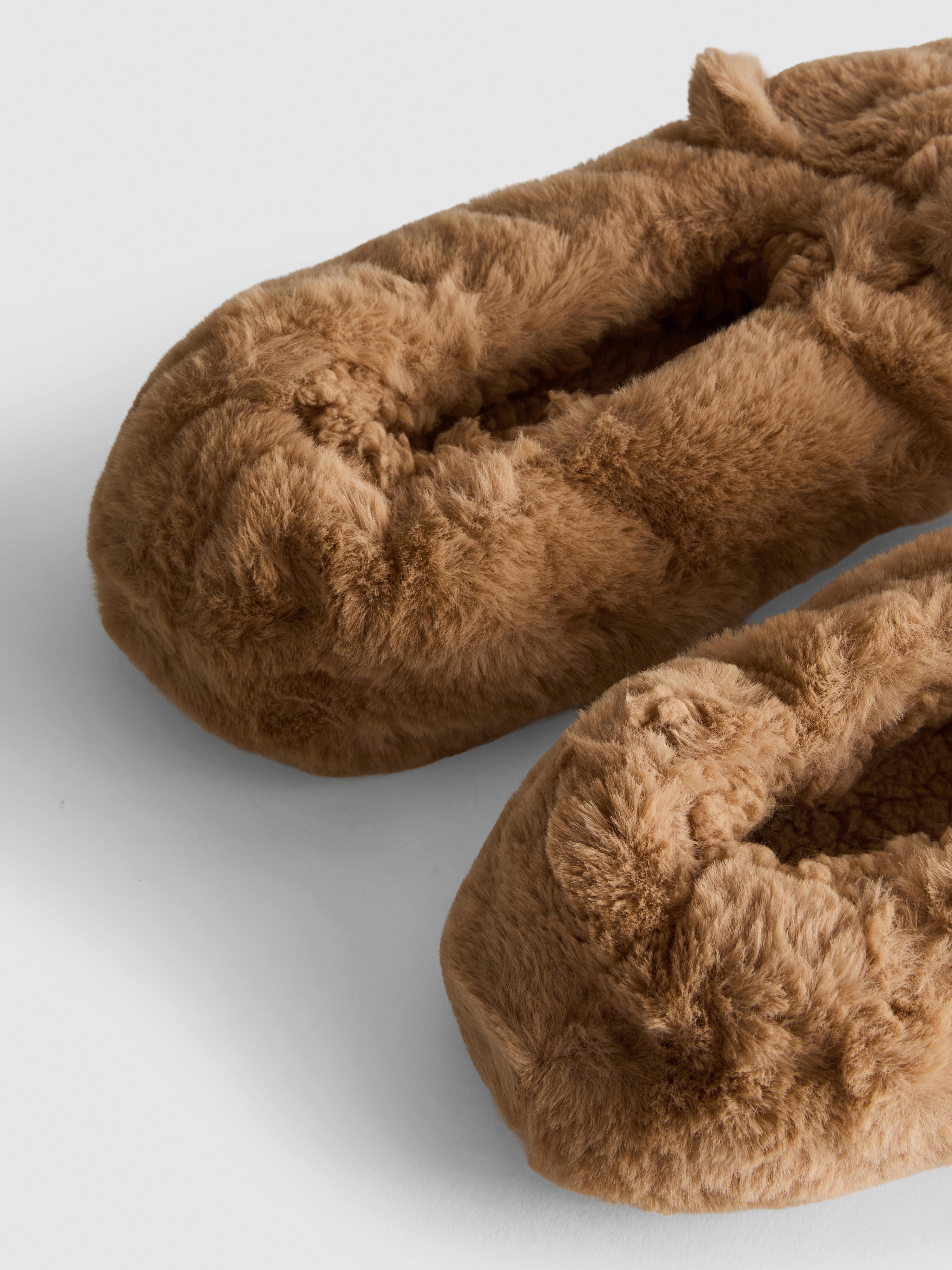 1pk Plush Bear Slipper Socks