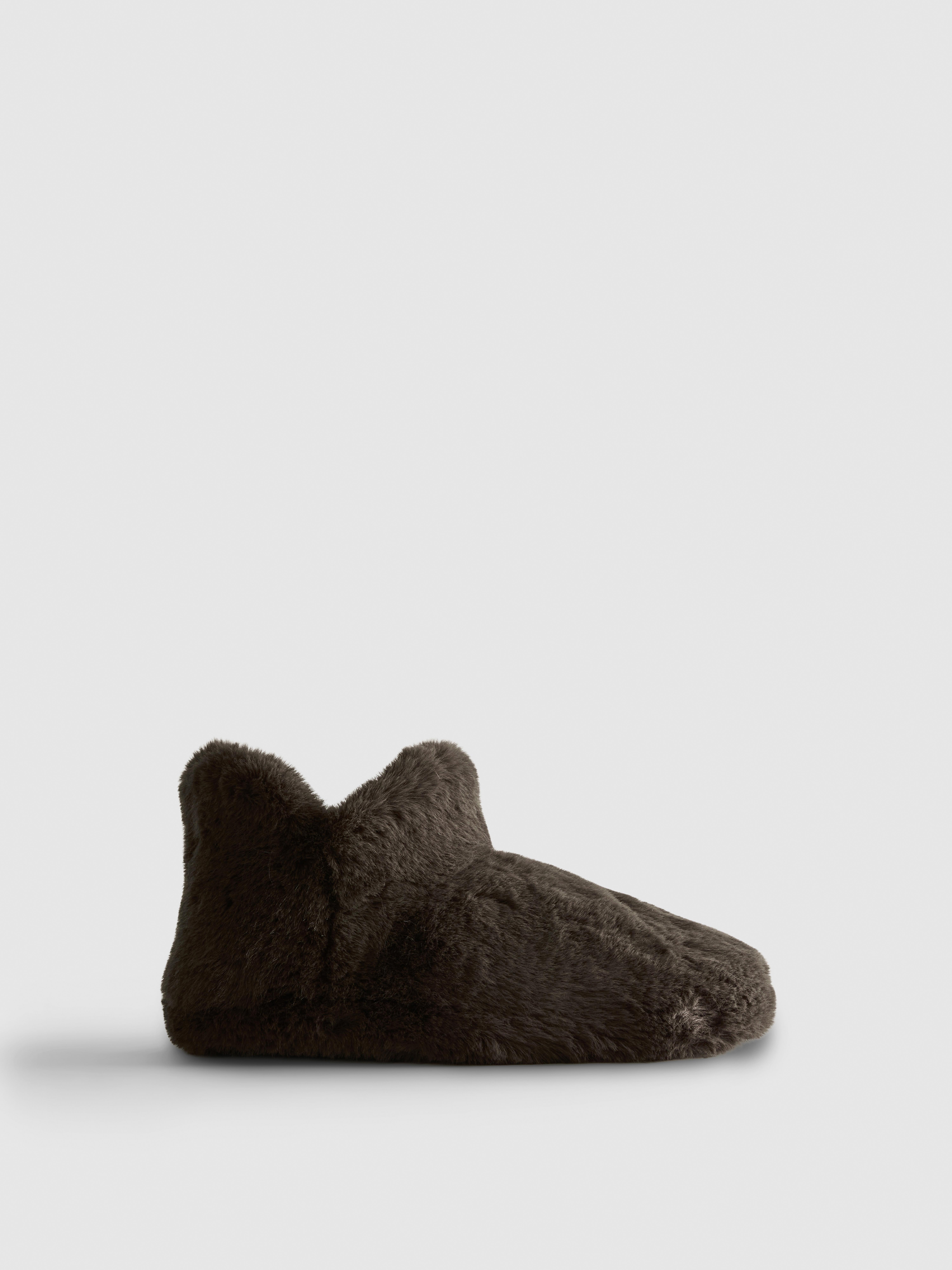 Faux Fur Bootie Slippers