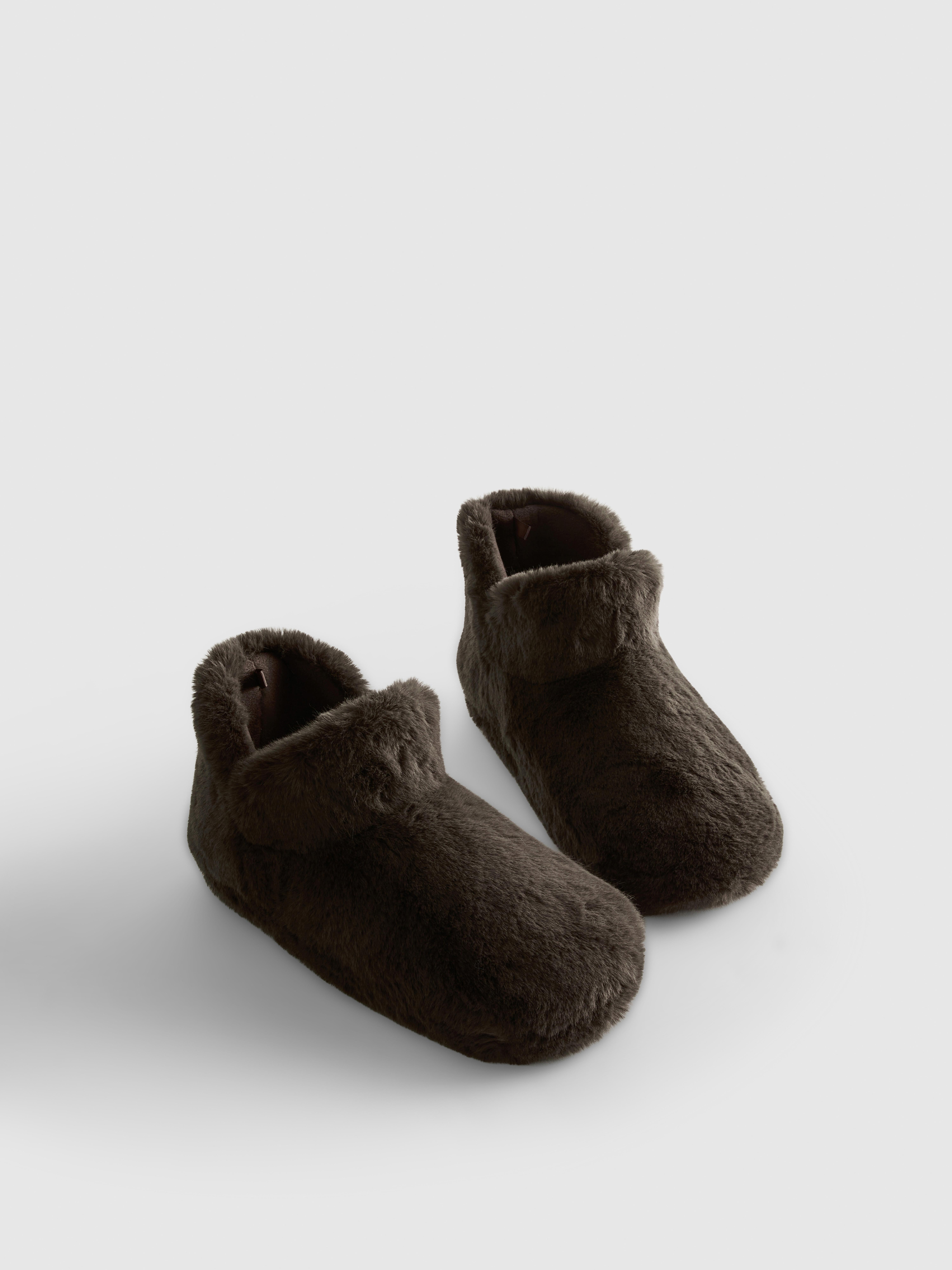 Faux Fur Bootie Slippers