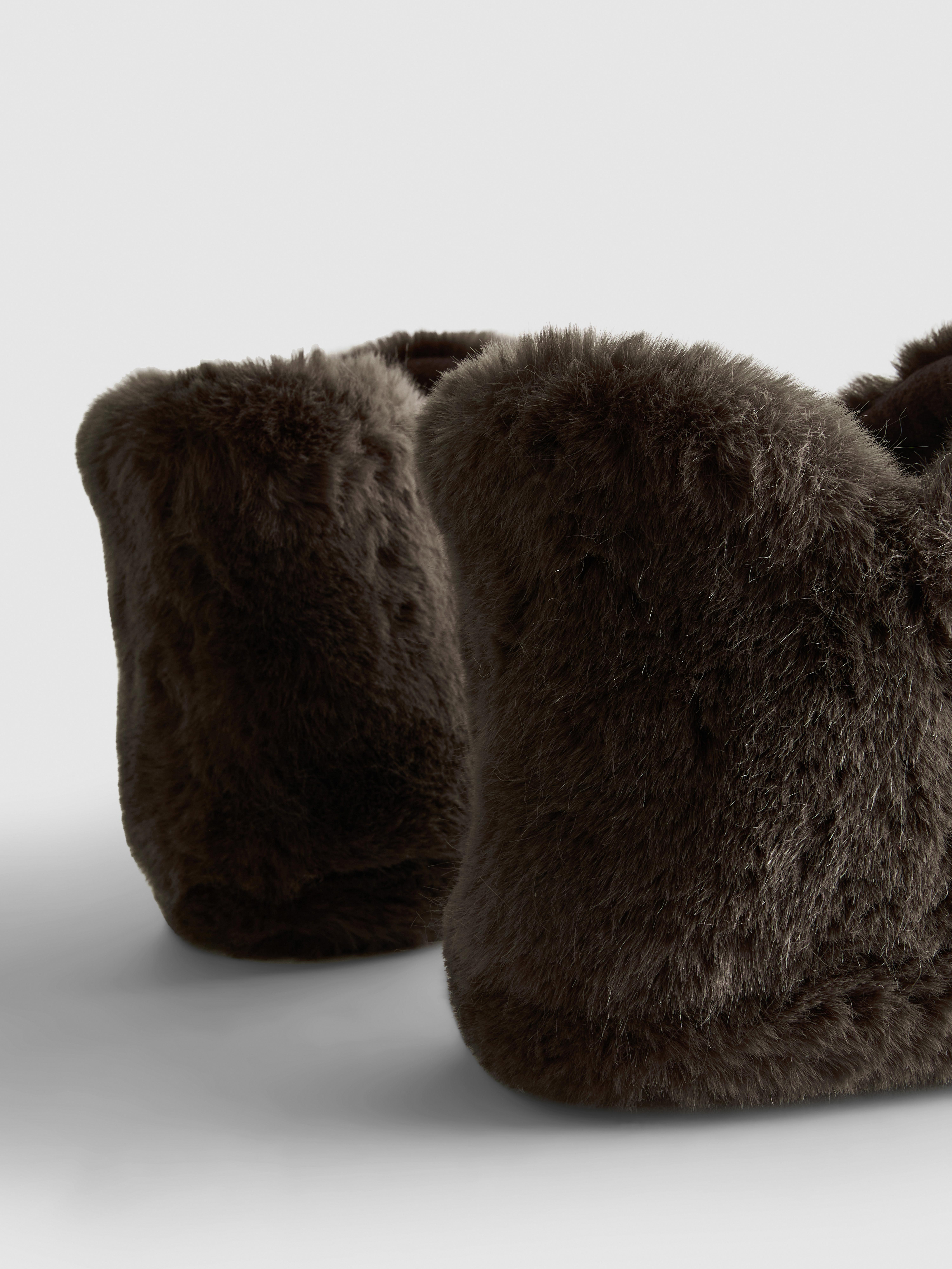 Faux Fur Bootie Slippers