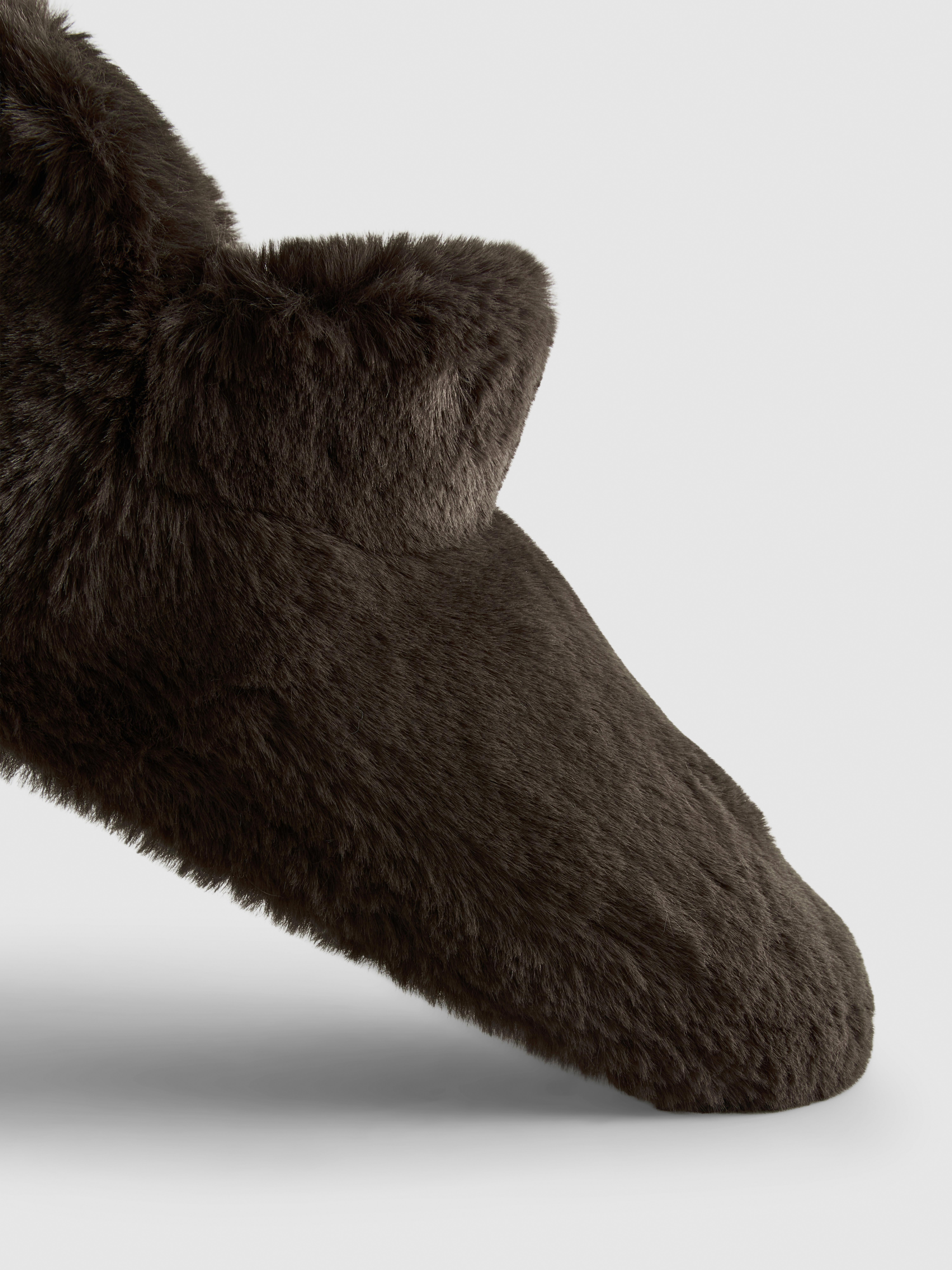 Faux Fur Bootie Slippers