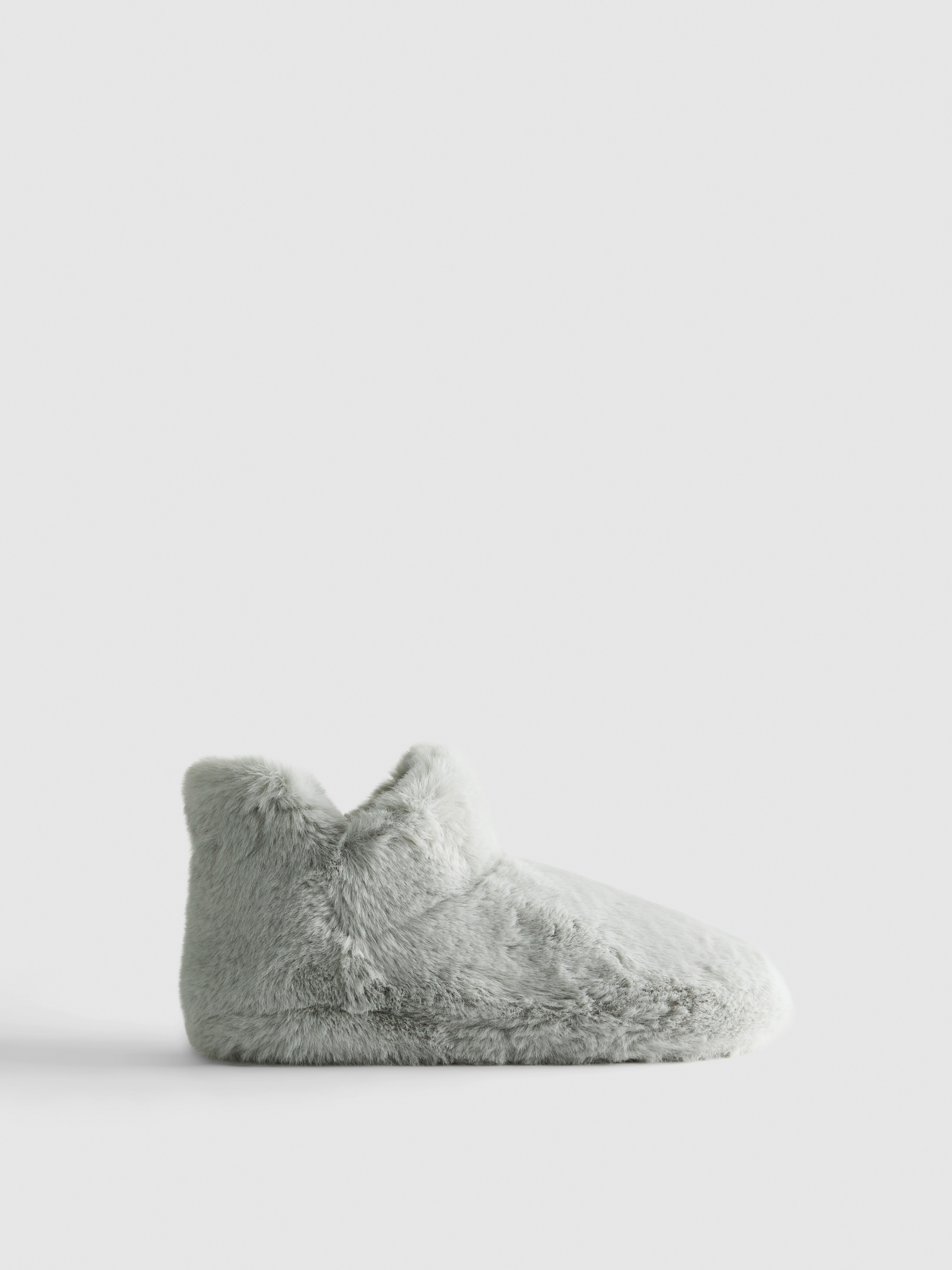 Hoge pantoffels met imitatiebont