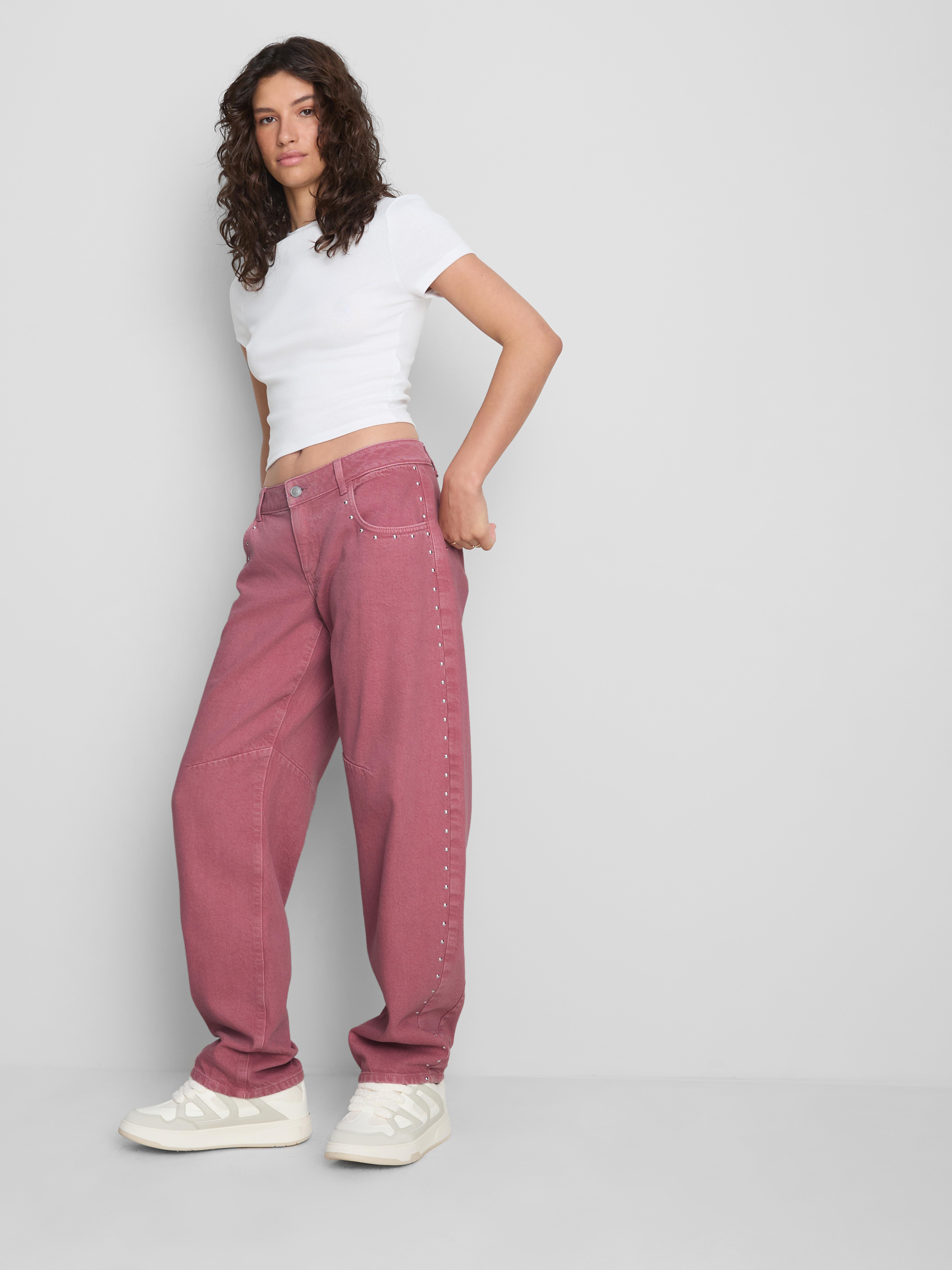 The Primark Scene | Cotton Denim Studded Barrel-Leg Jeans