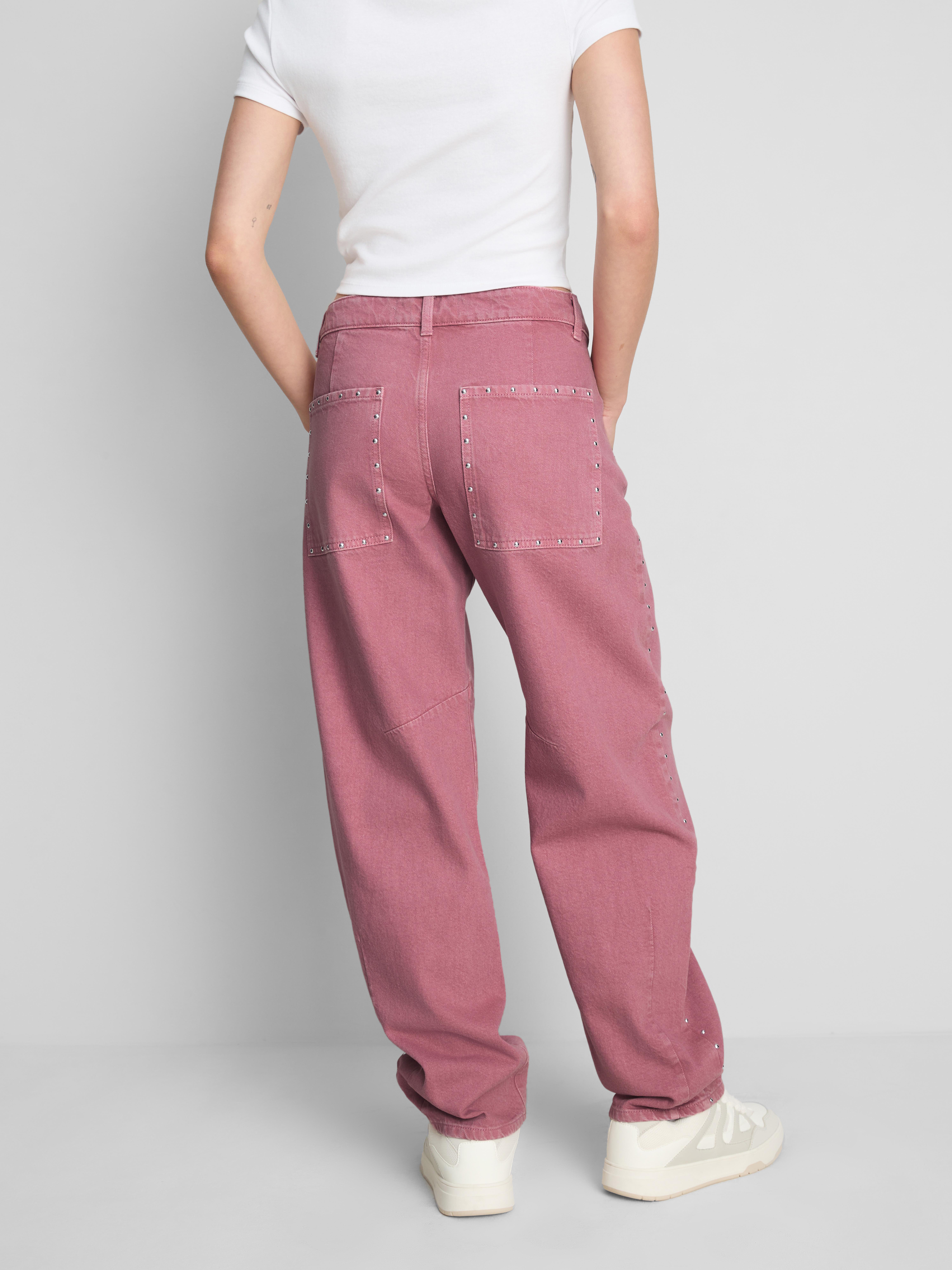 The Primark Scene | Cotton Denim Studded Barrel-Leg Jeans