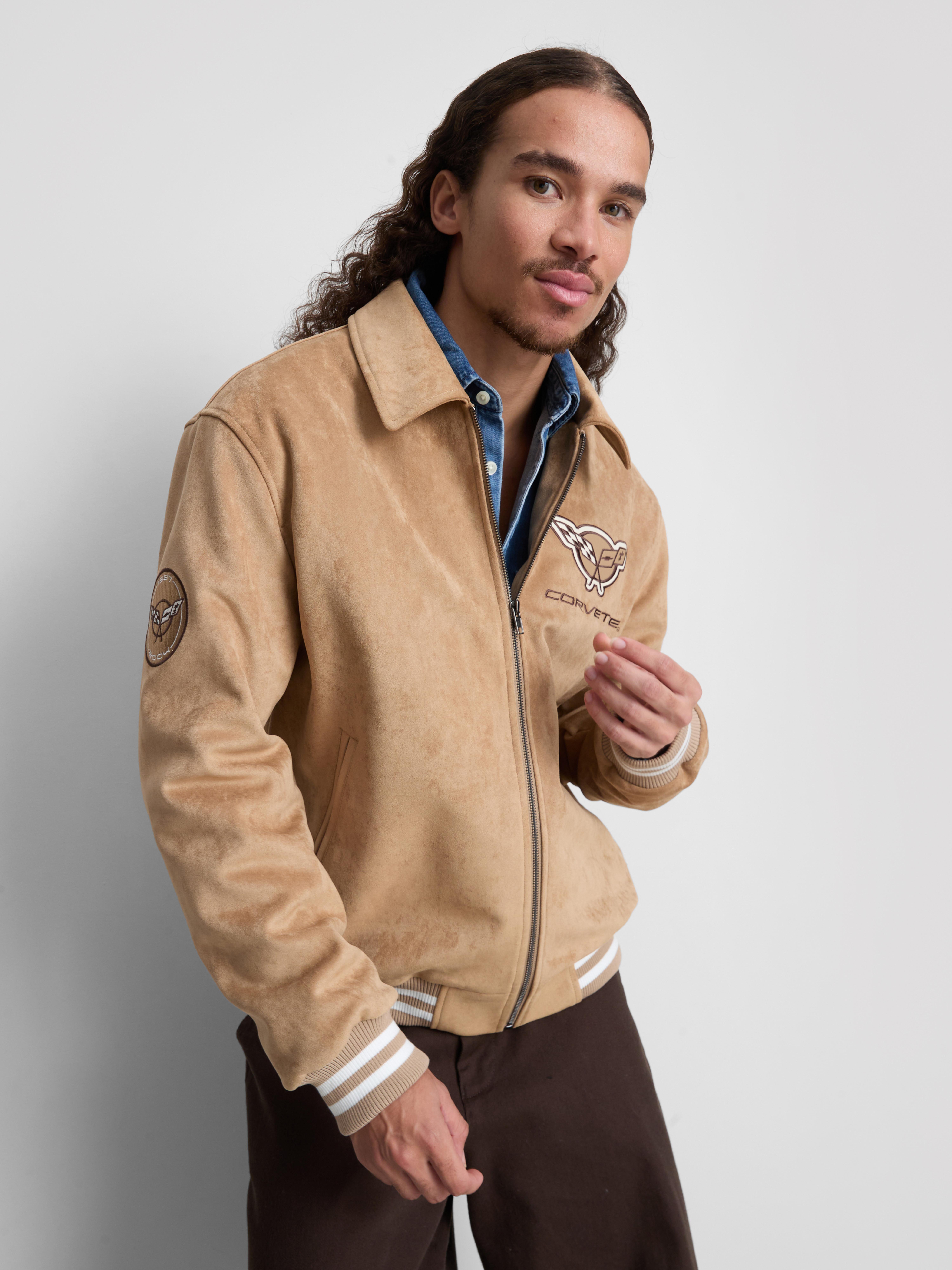 Chevrolet Corvette Faux Suede Bomber Jacket