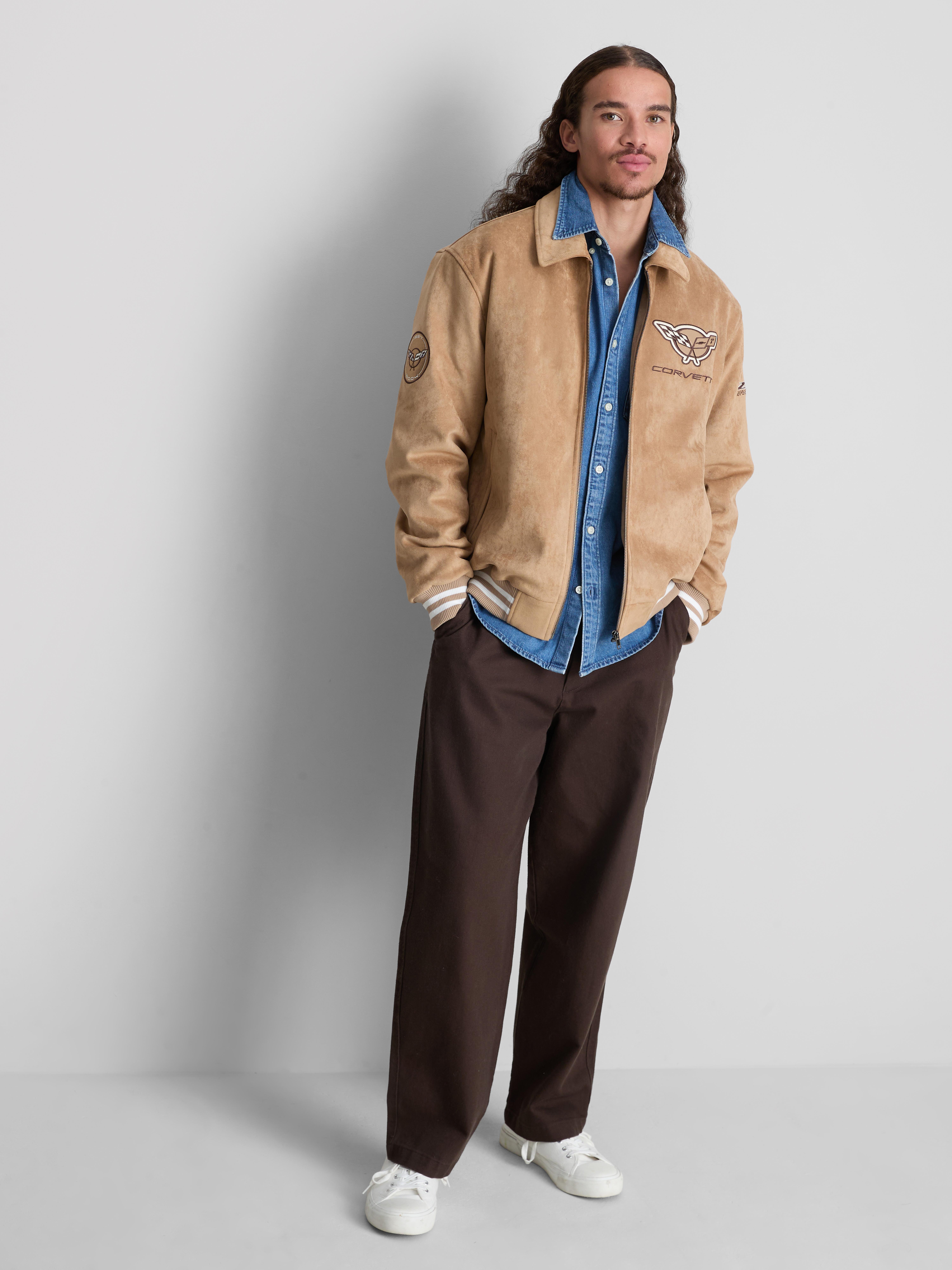 Chevrolet Corvette Faux Suede Bomber Jacket