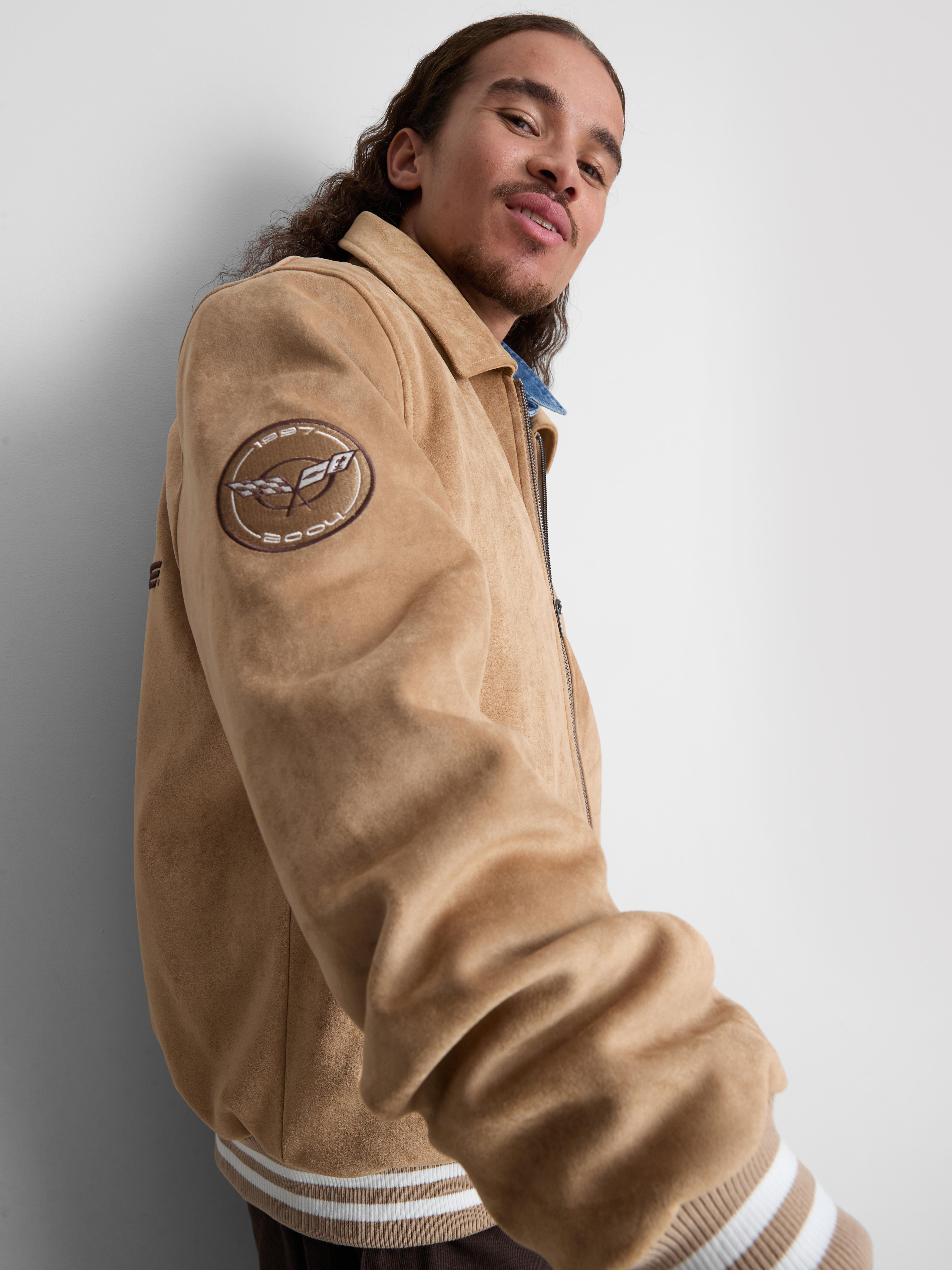Chevrolet Corvette Faux Suede Bomber Jacket