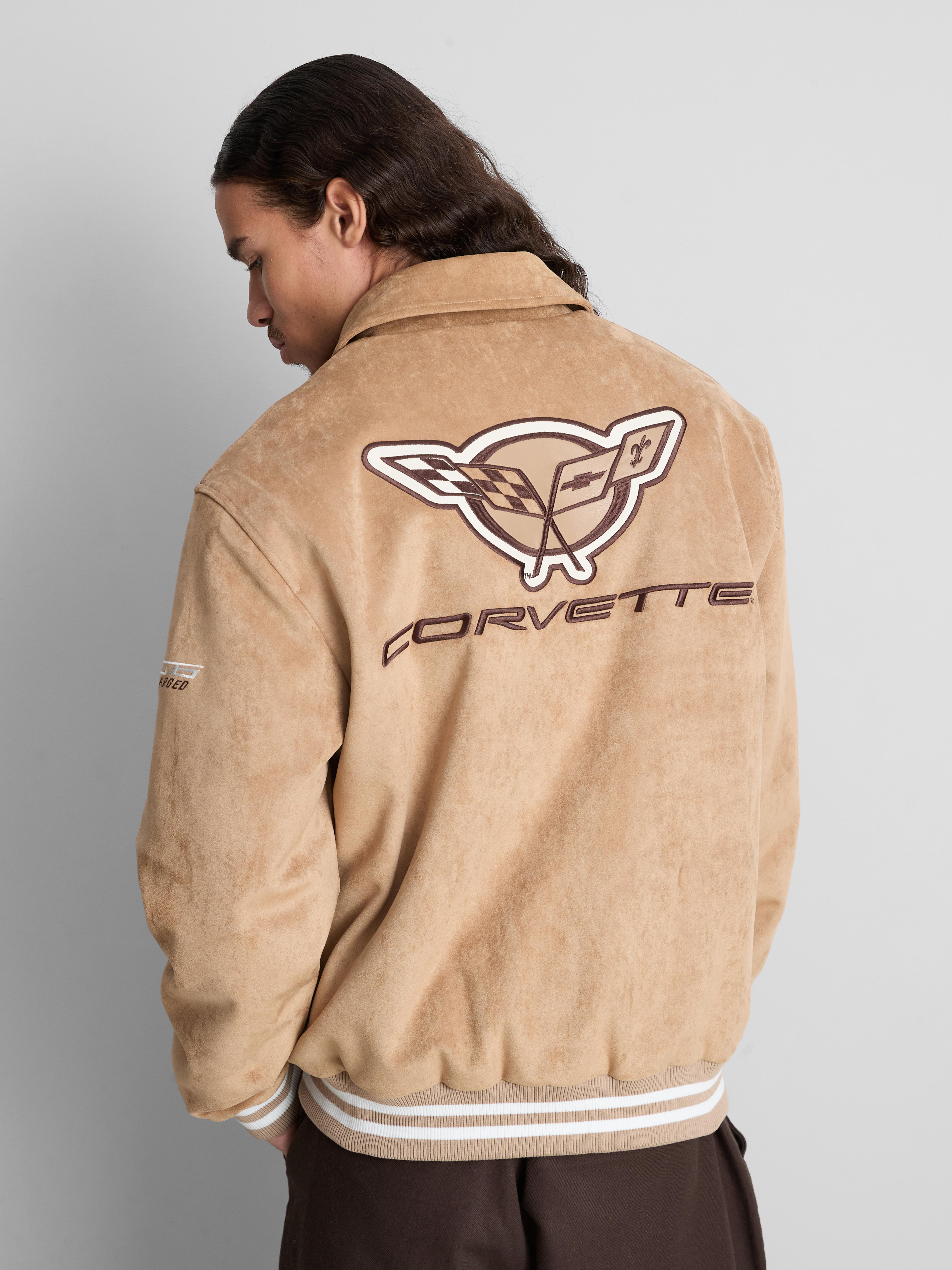 Chevrolet Corvette Faux Suede Bomber Jacket