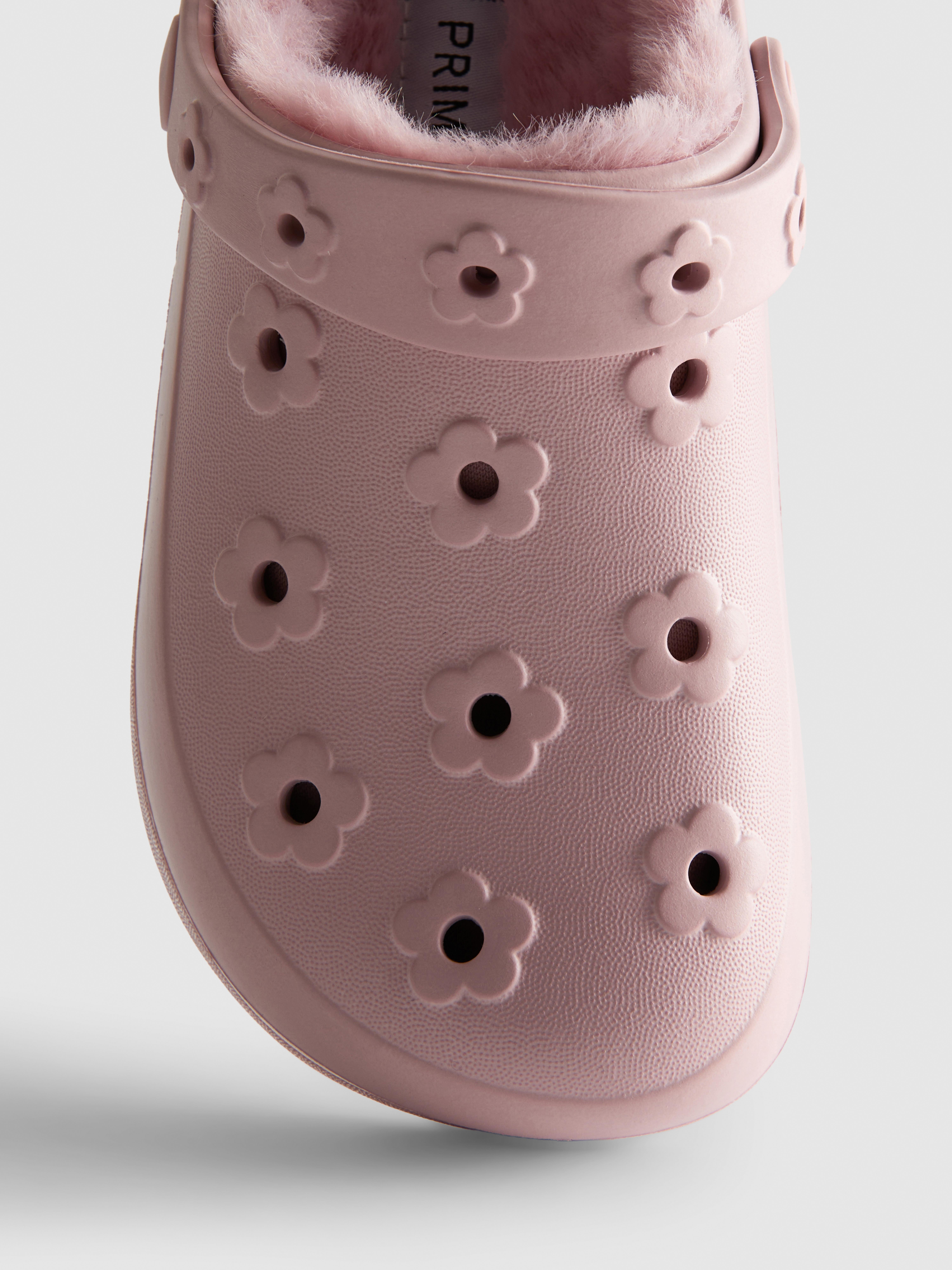 Faux Fur-Lined Clog Slippers