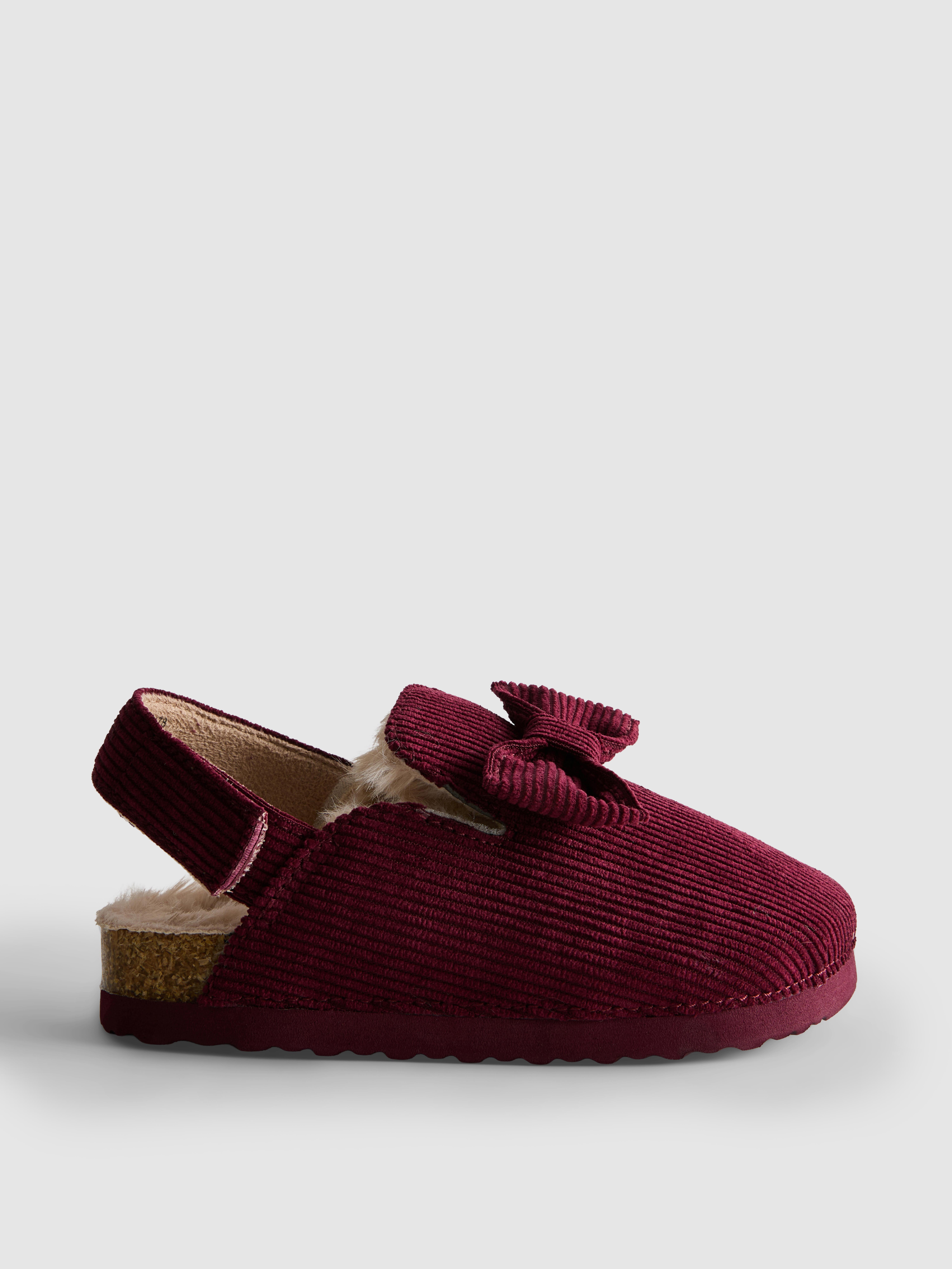 Faux Fur Lined Slingback Mule Slippers