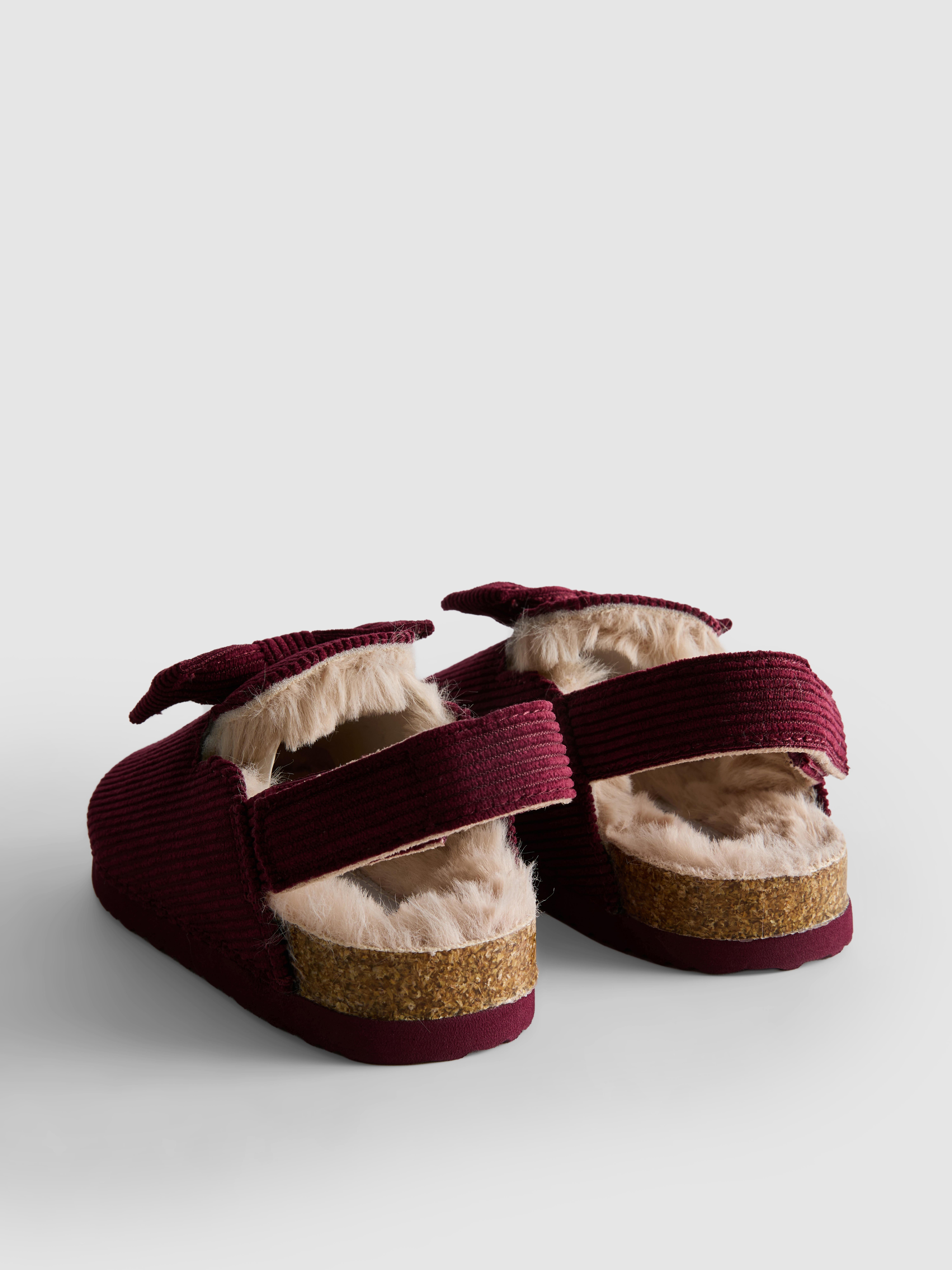 Faux Fur Lined Slingback Mule Slippers