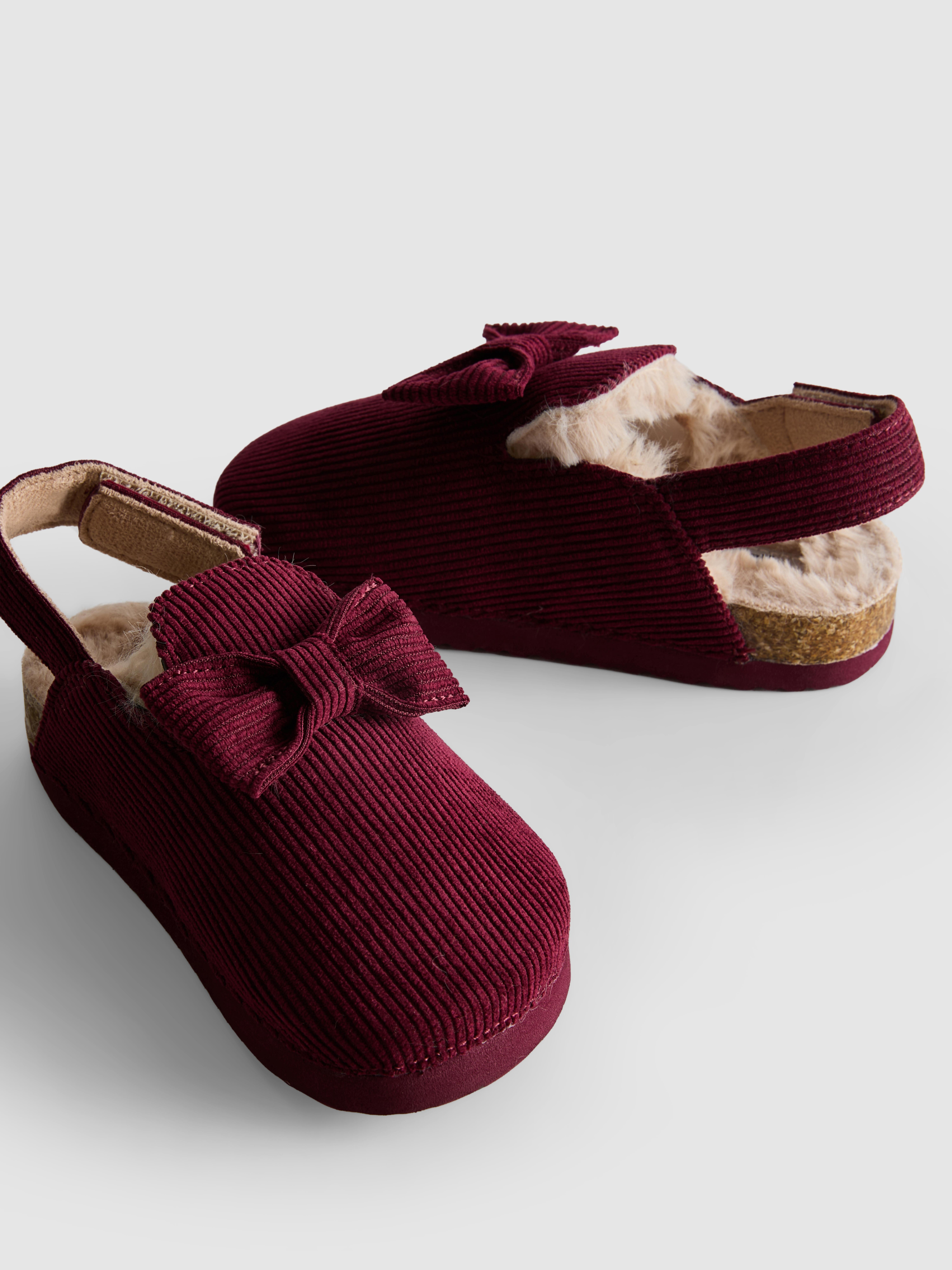 Faux Fur Lined Slingback Mule Slippers