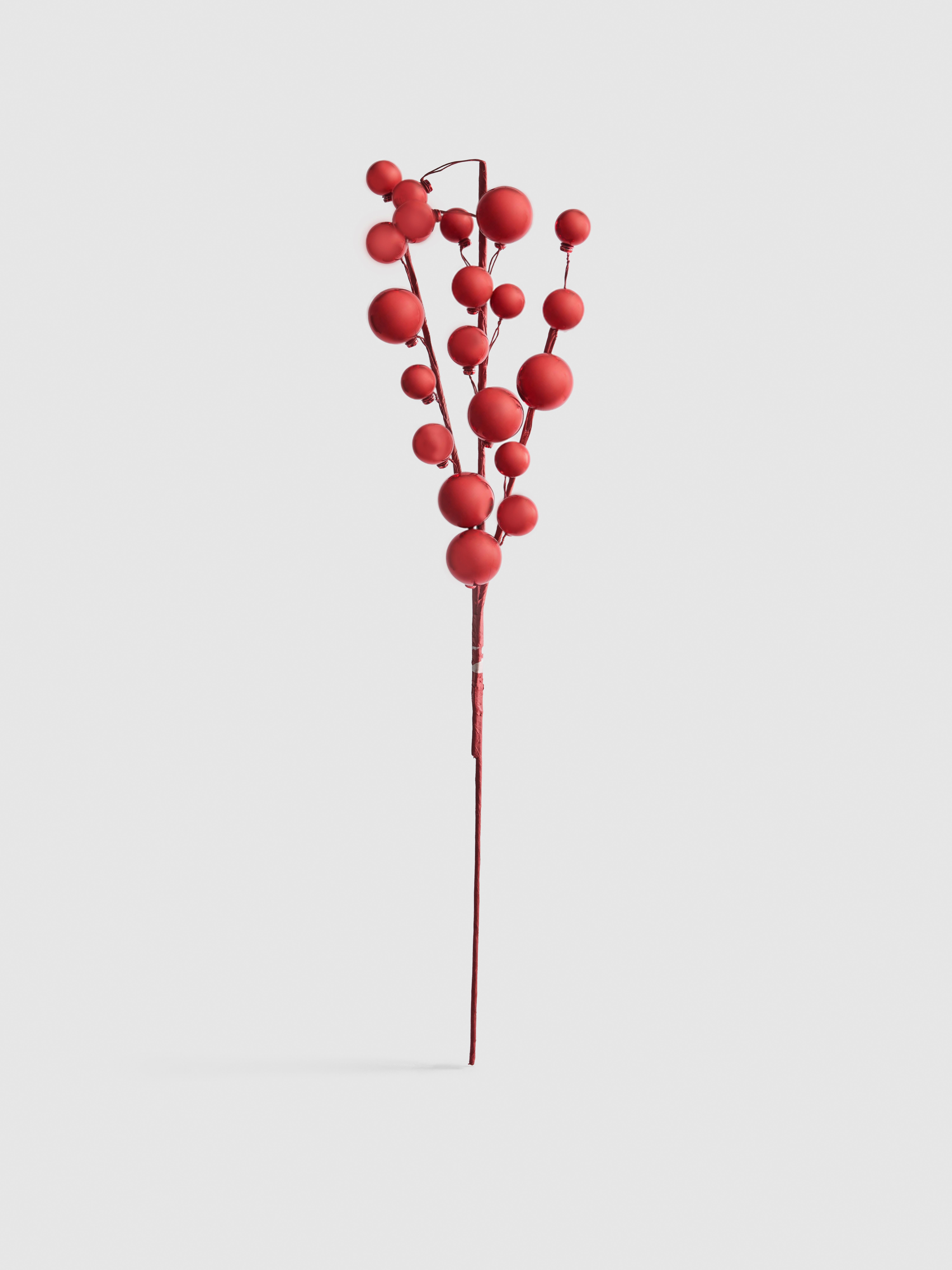 Red Christmas Mirrored Ball Decorative Stems | Primark