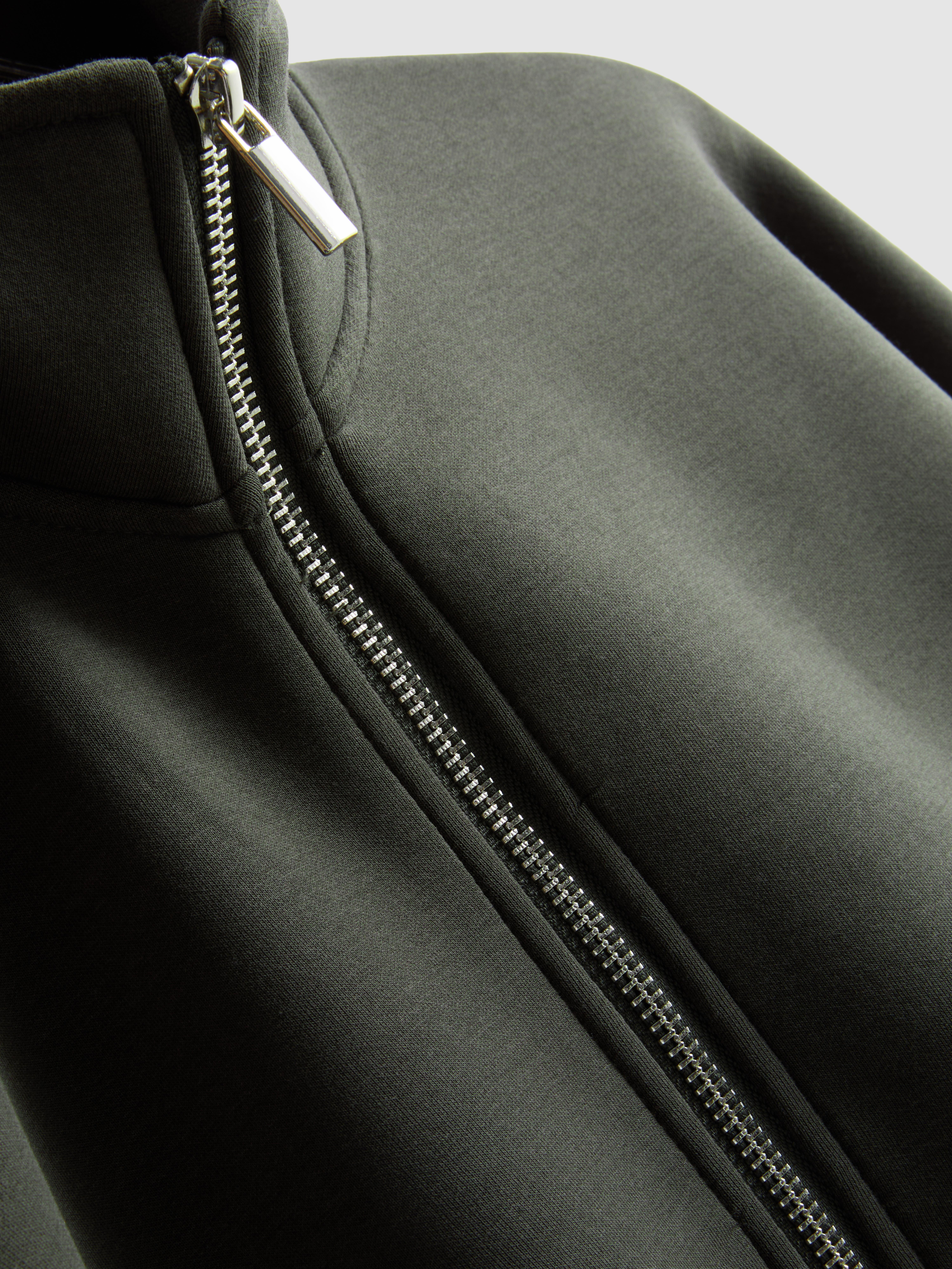 The Edit Cotton-Blend Scuba High-Neck Bomber Jacket