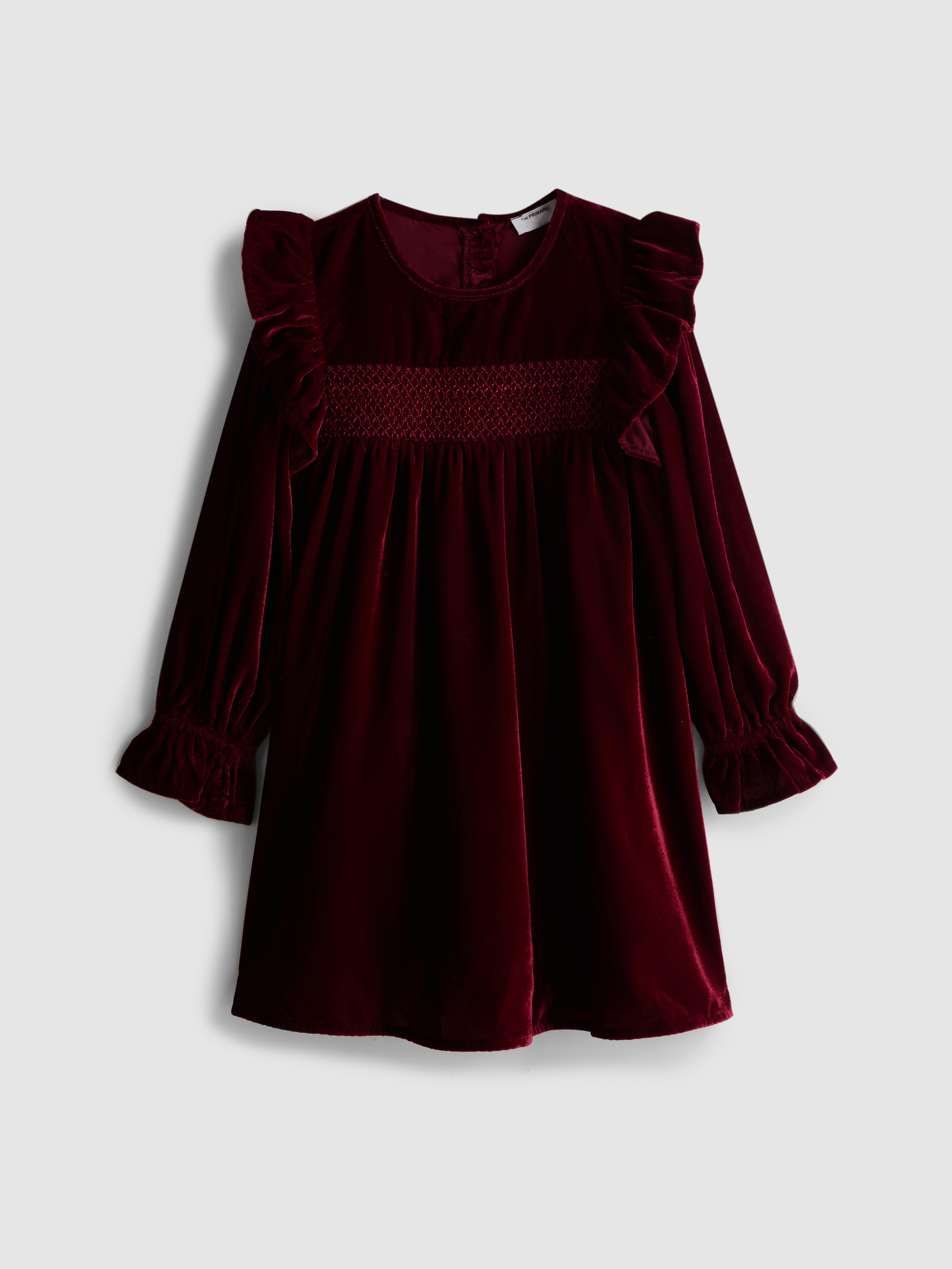 1-12 anos | Vestido franzido The Edit veludo