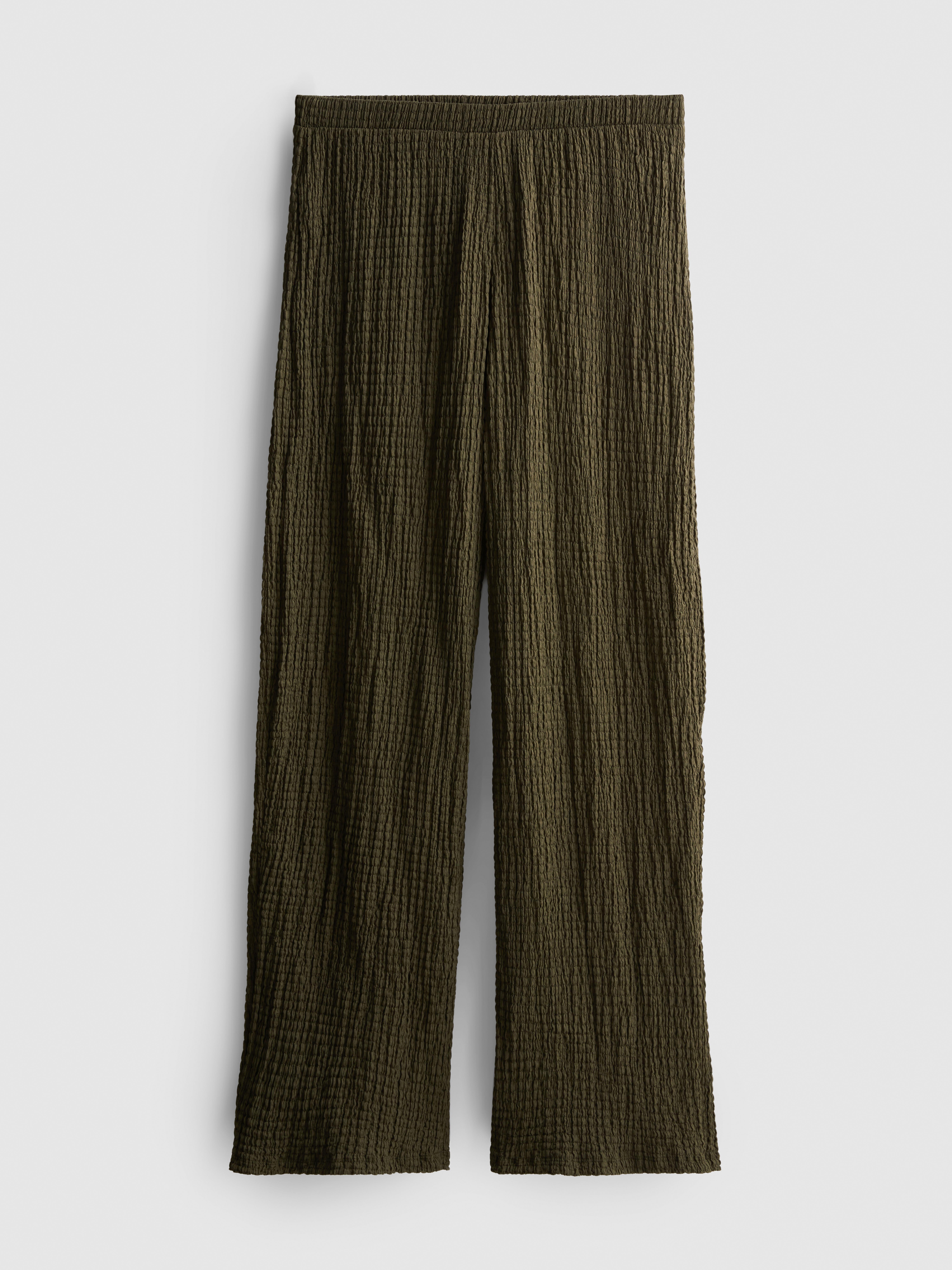 Textured Wide Leg Trousers