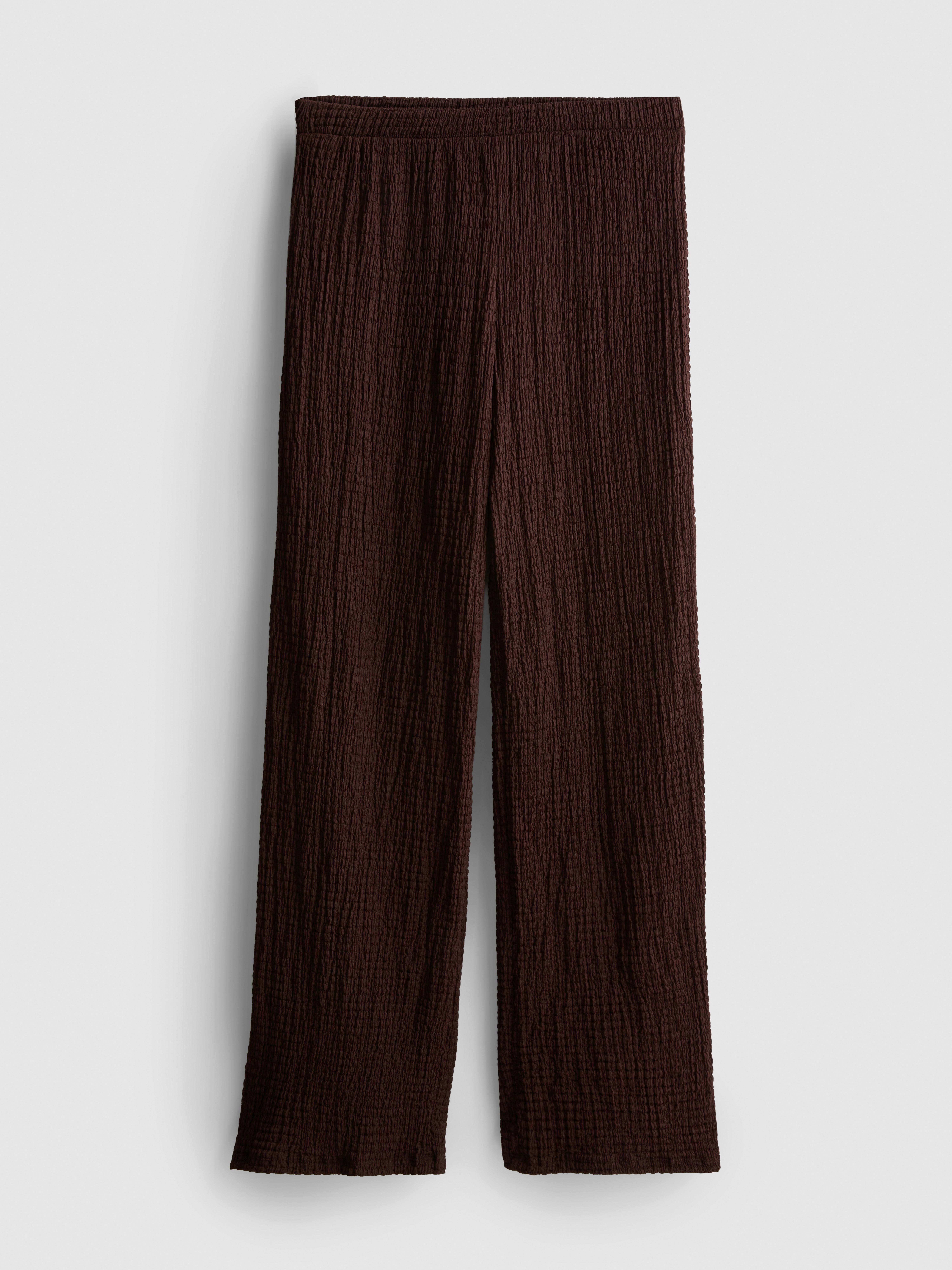 Textured Wide Leg Pants