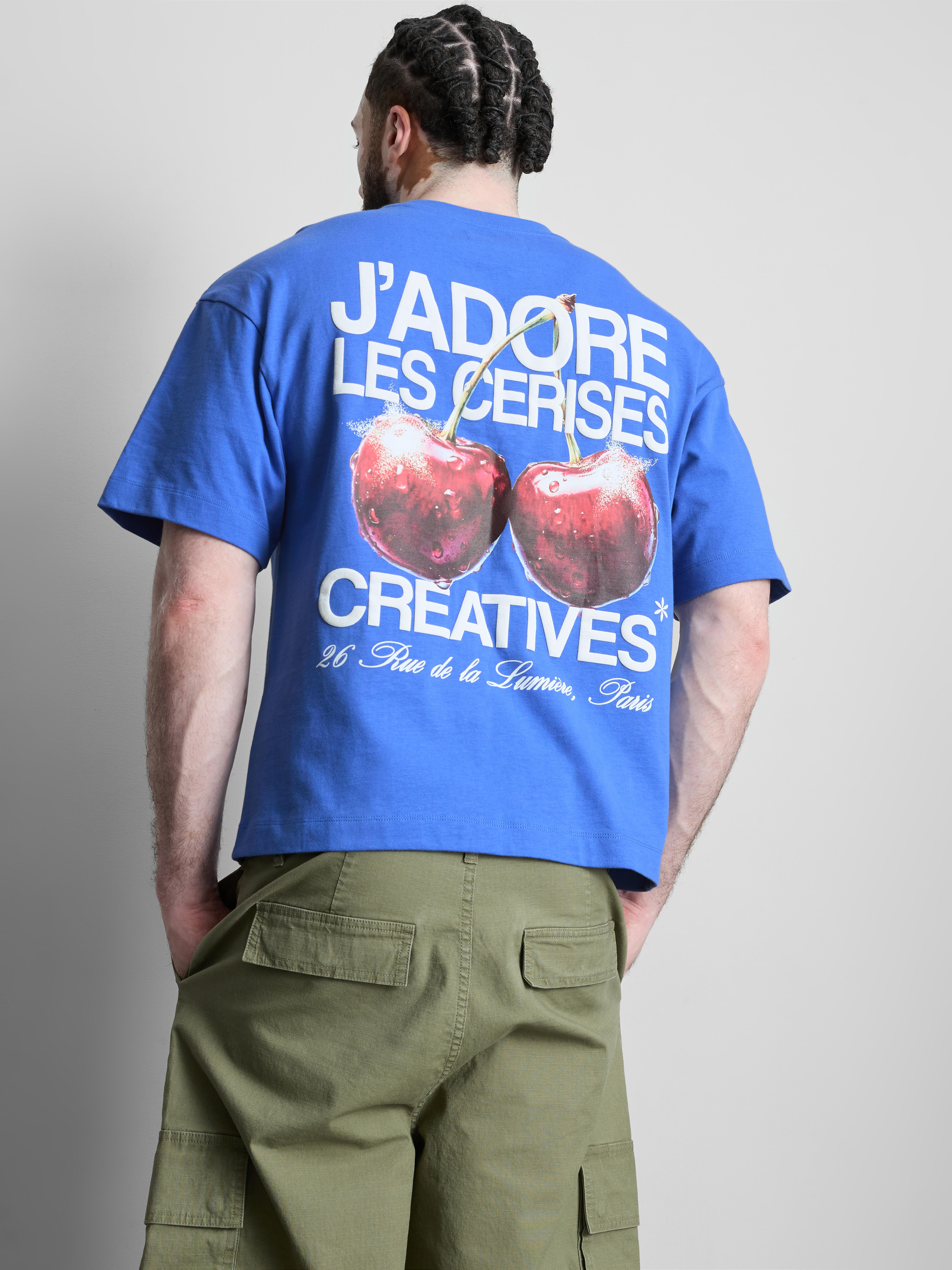 T-shirt z nadrukiem wiśni z czystej bawełny