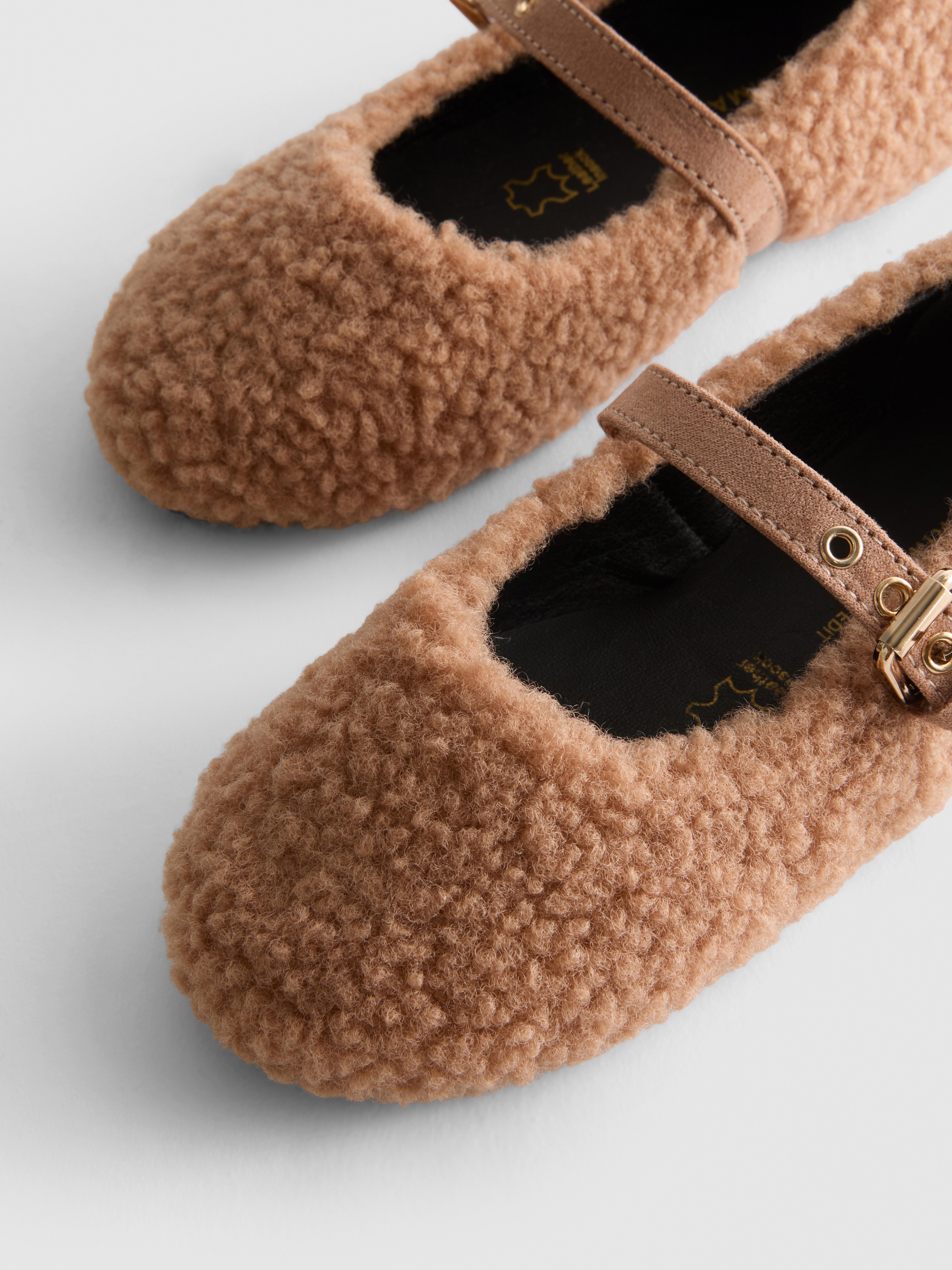 Girls Light Brown The Edit Borg Ballet Pumps | Primark
