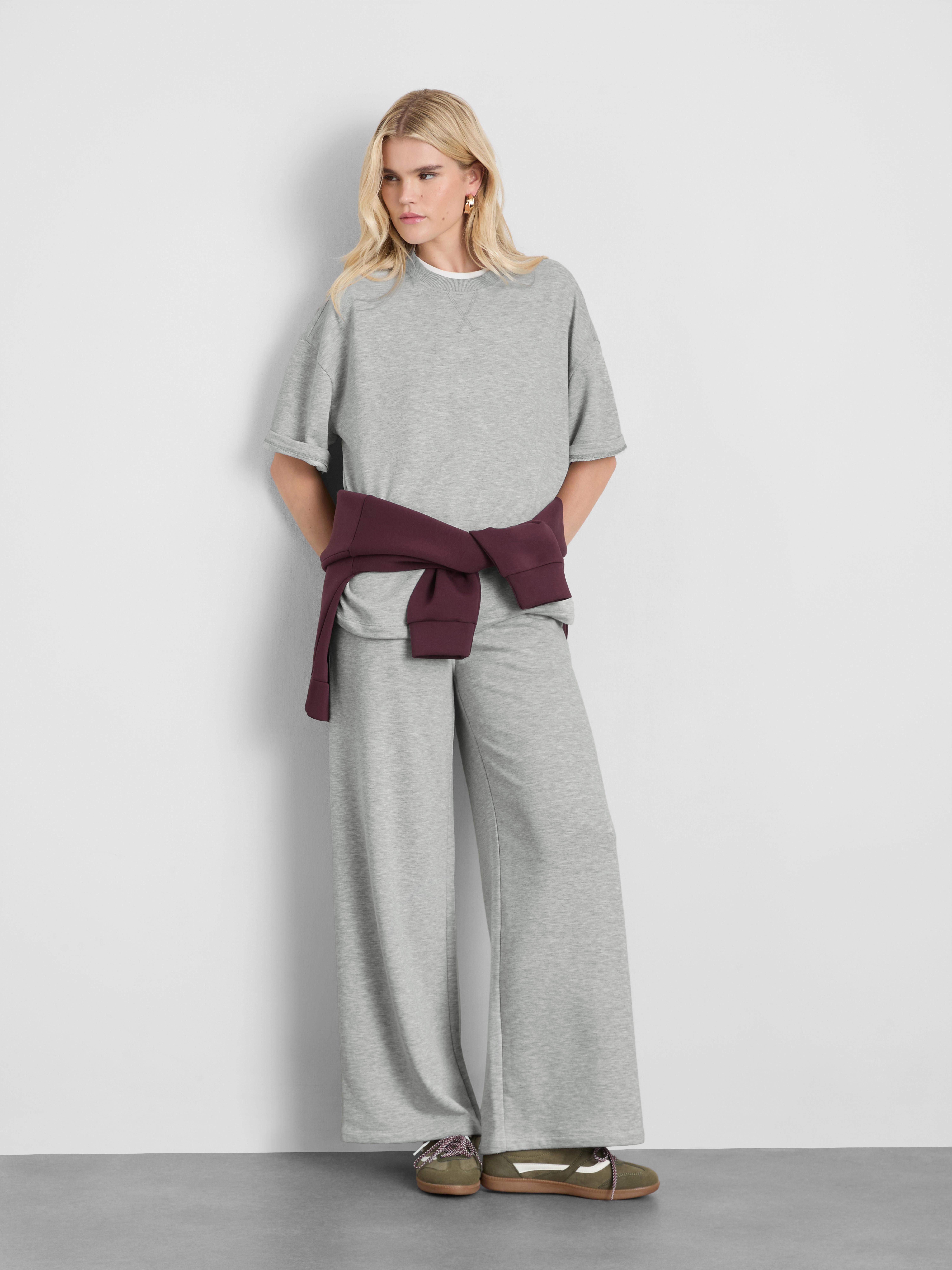 Dropped Shoulder Airport Tee Grey Marl
