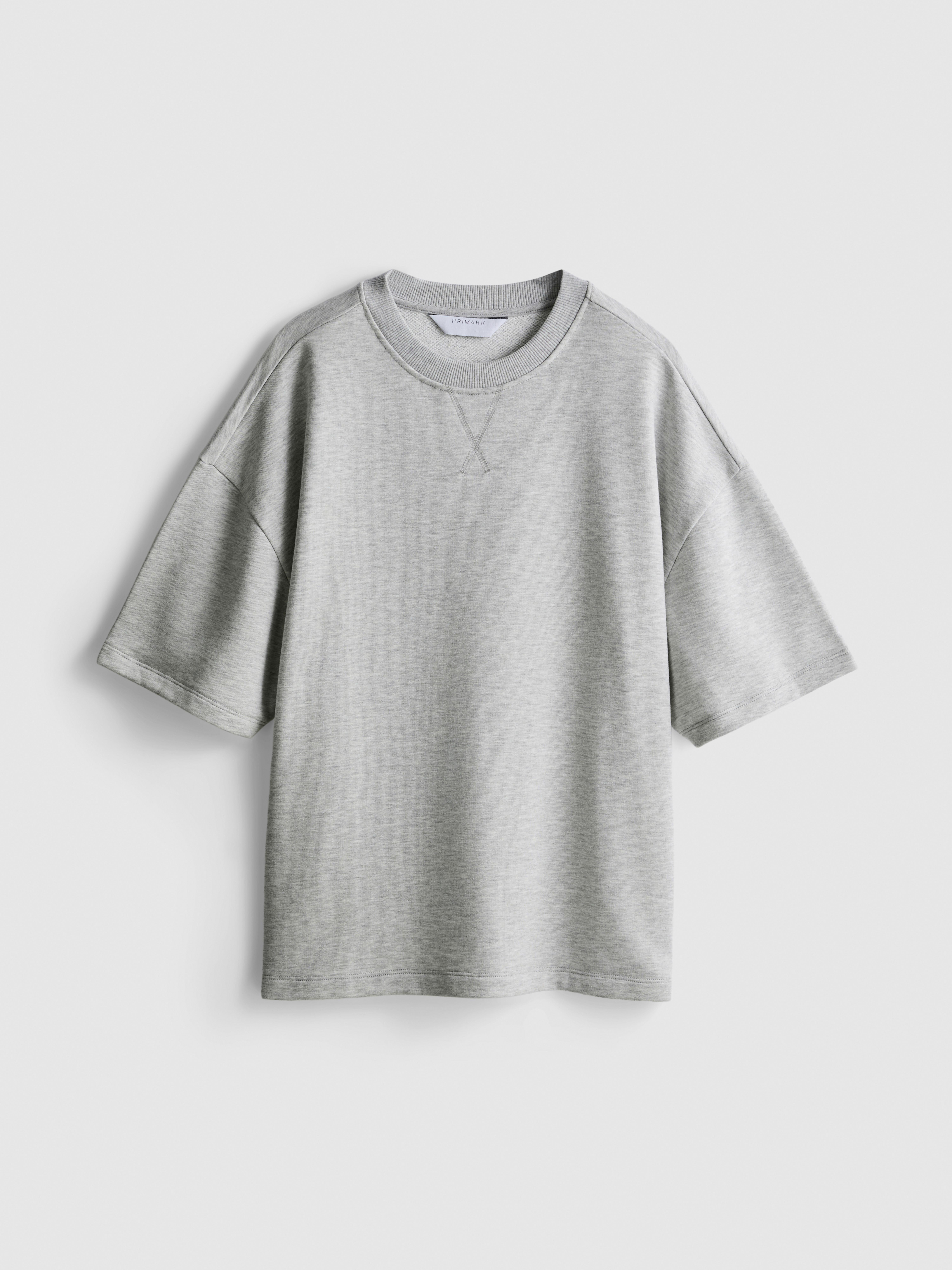 Dropped Shoulder Airport Tee Grey Marl