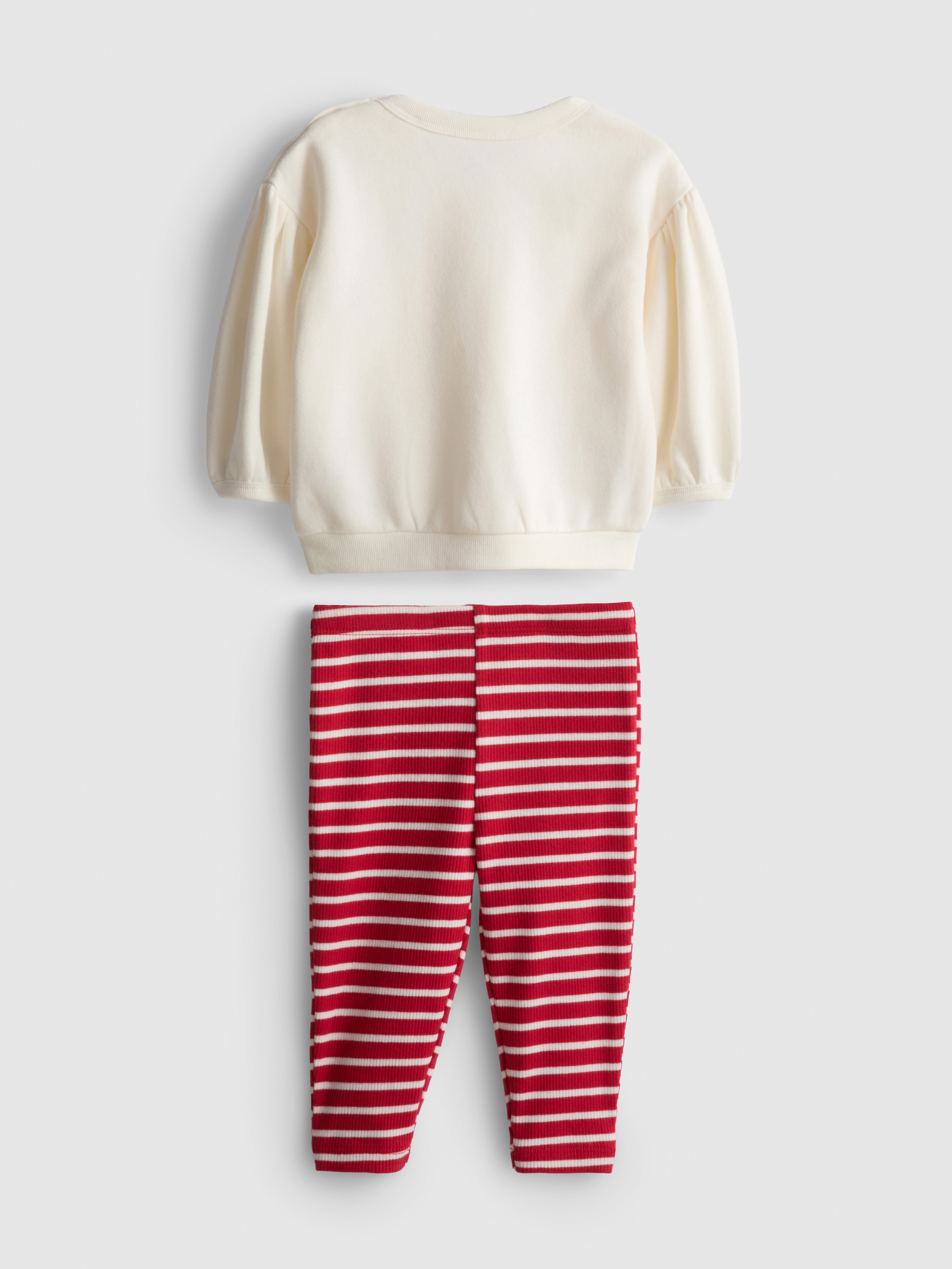 0-18mths | Cotton Rich Christmas Sweatshirt and Leggings Set