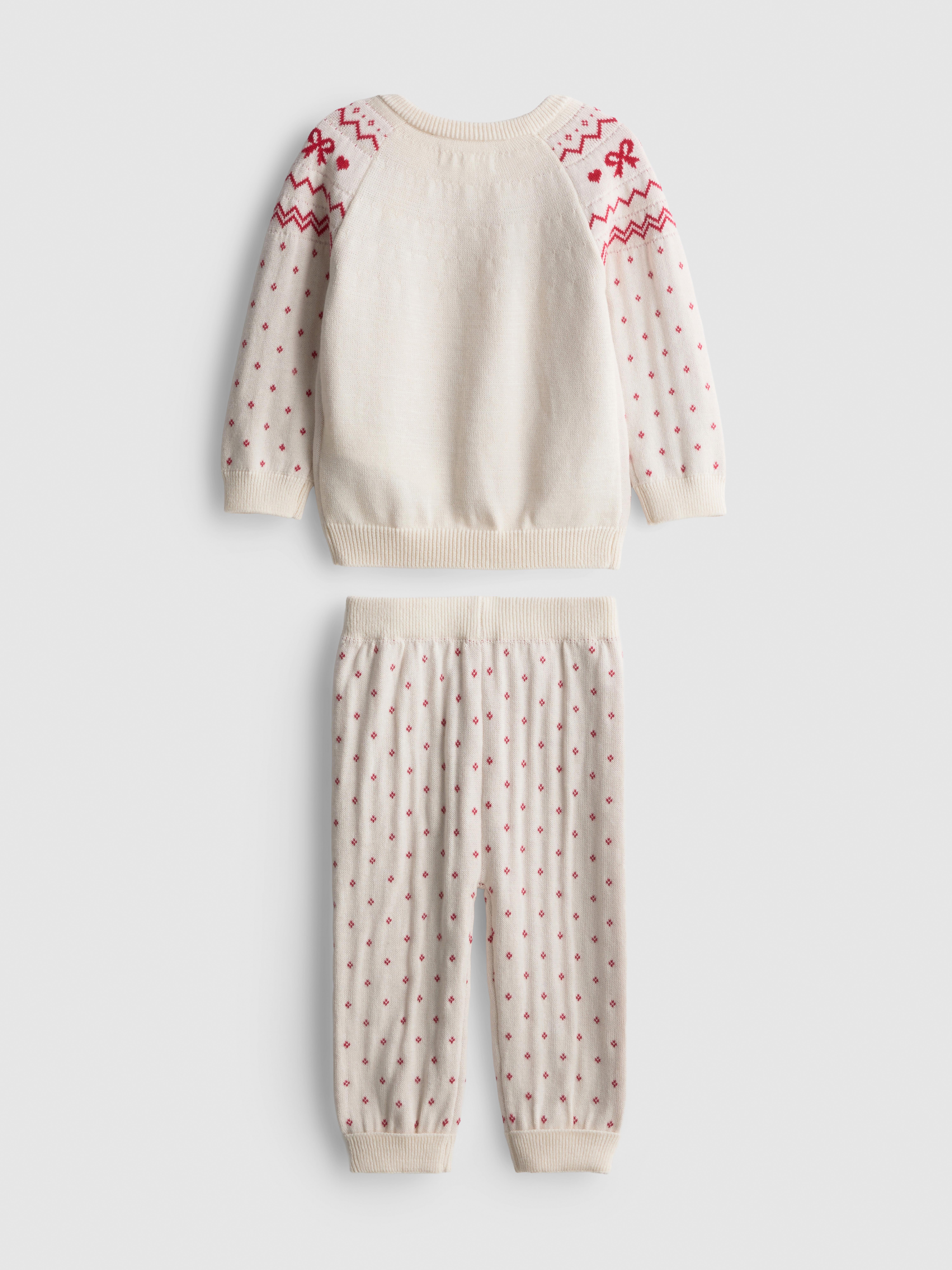 0-18mths | Christmas Bow Sweater and Knit Leggings Set