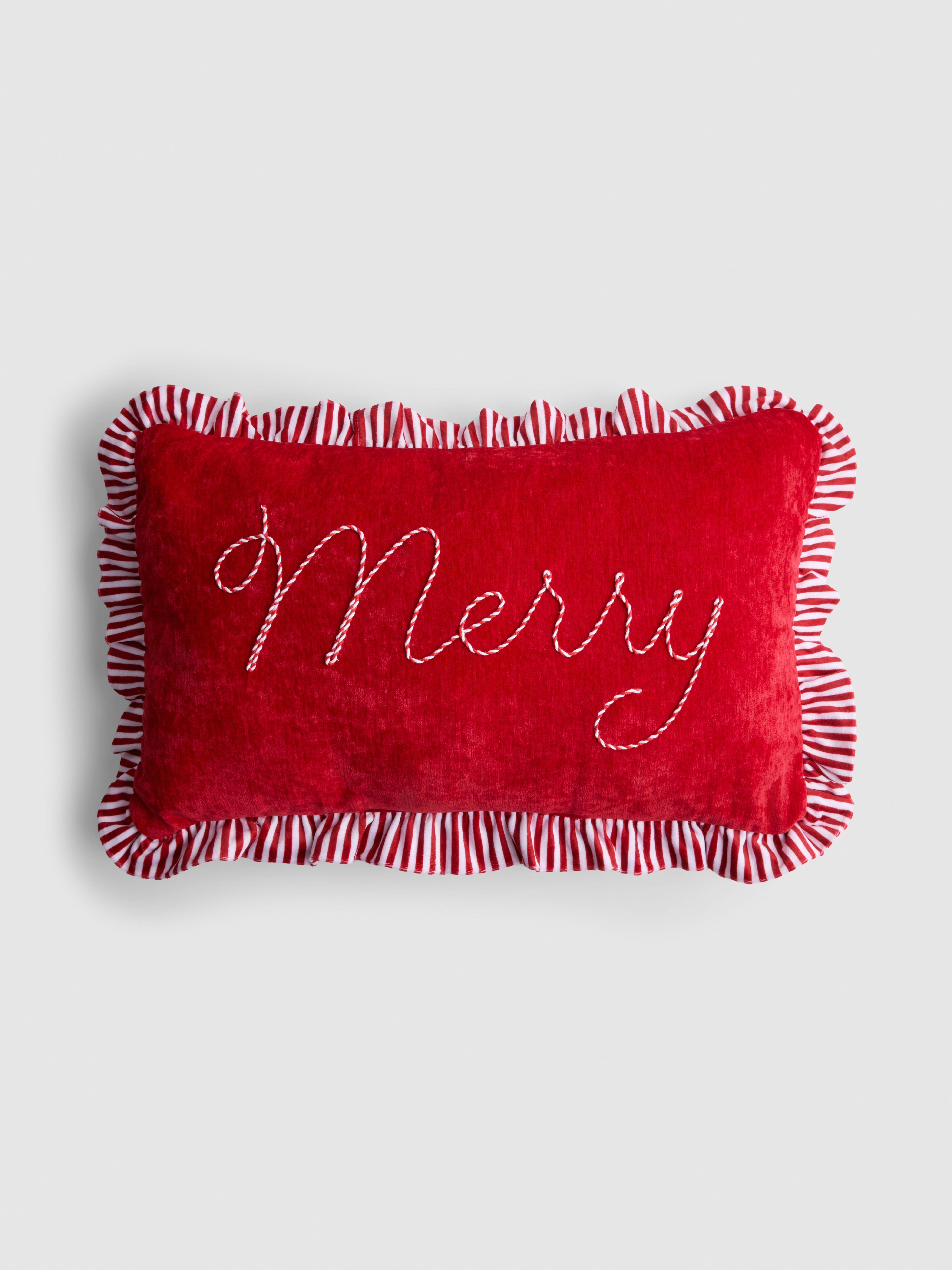 Rechteckiges „Merry Christmas“-Kissen - Rot