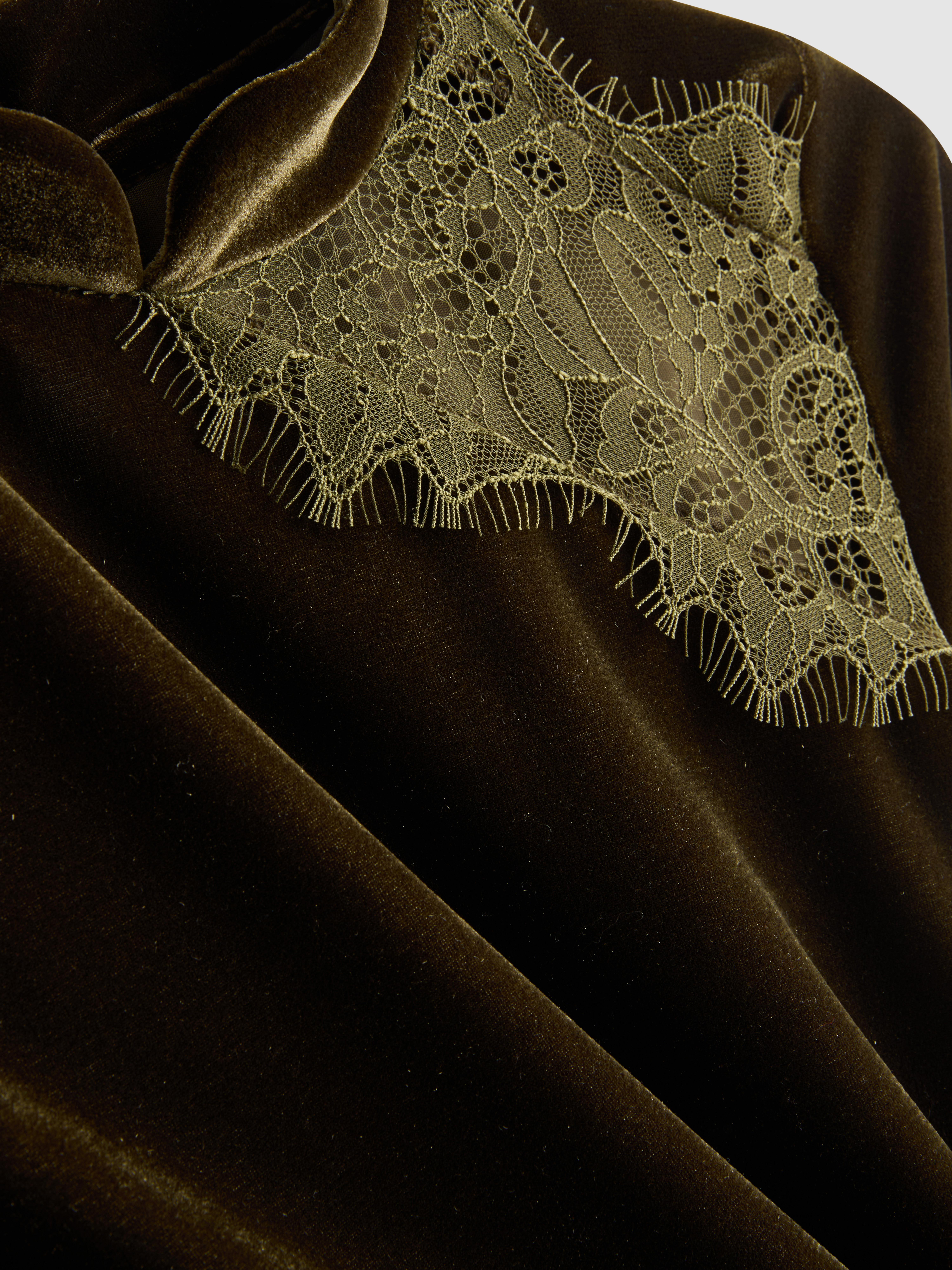 Velvet Lace Asymmetric Top