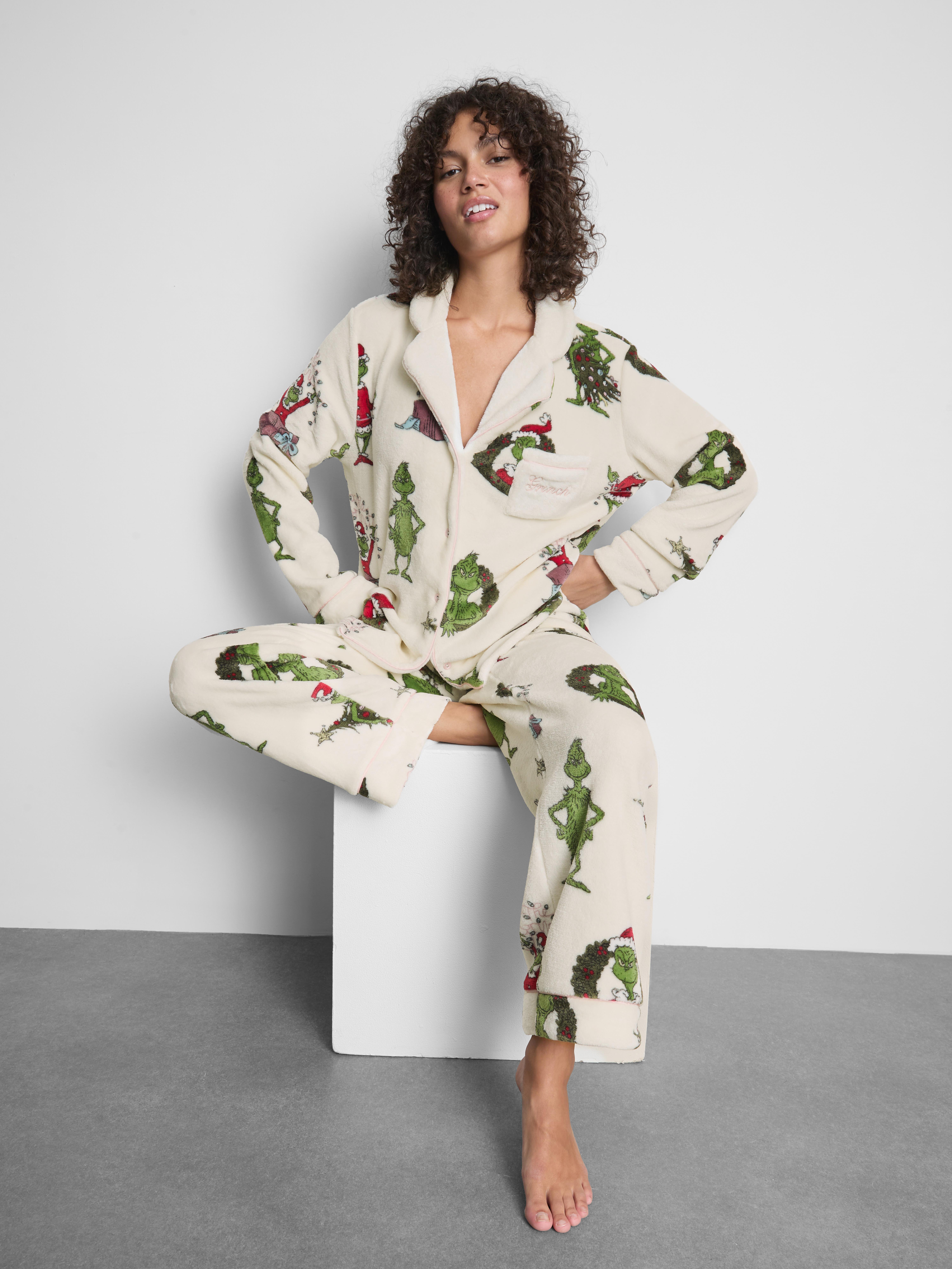 The Grinch Plush Graphic Christmas Pajama Bottoms