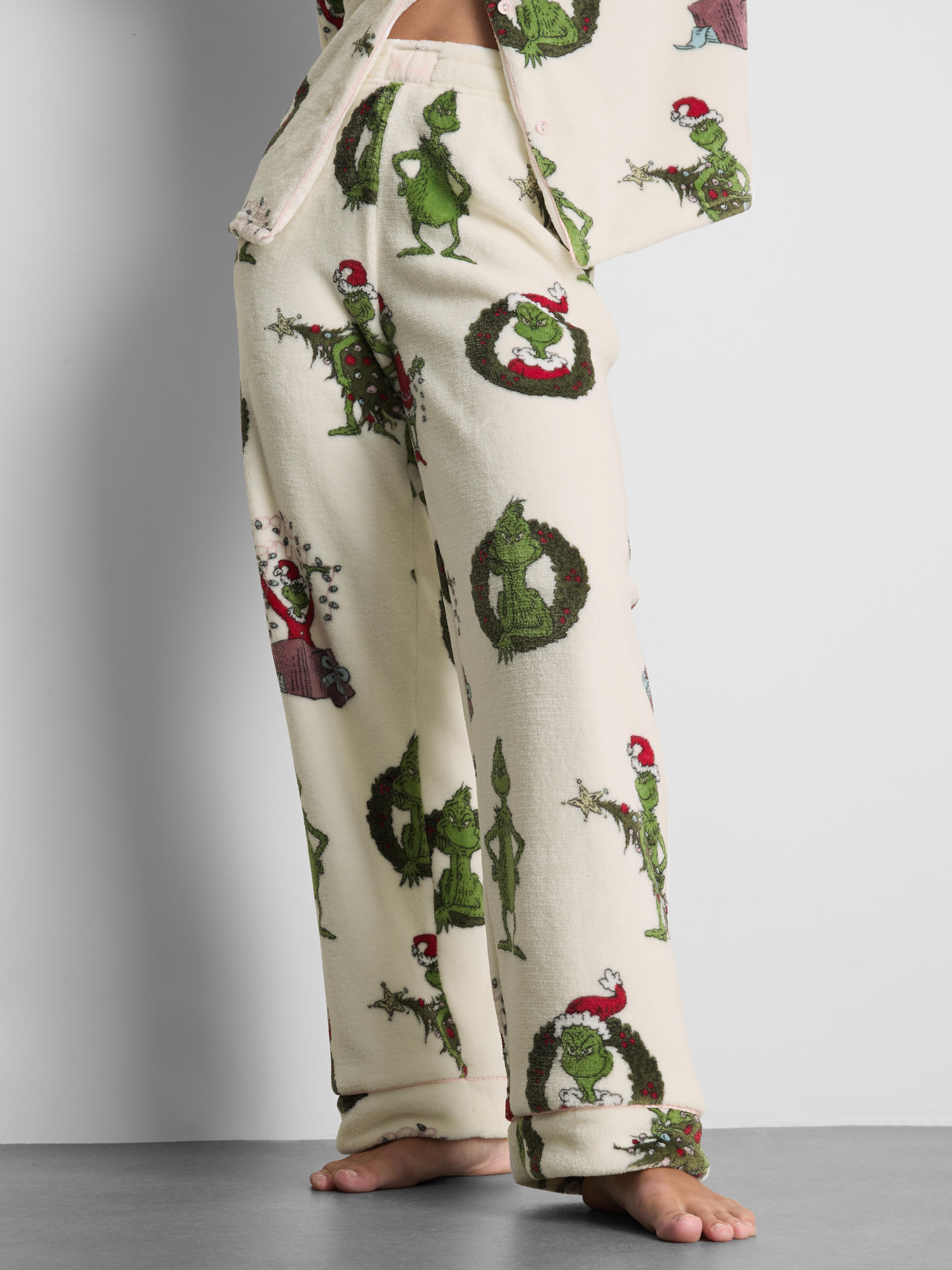 The Grinch Plush Graphic Christmas Pajama Bottoms