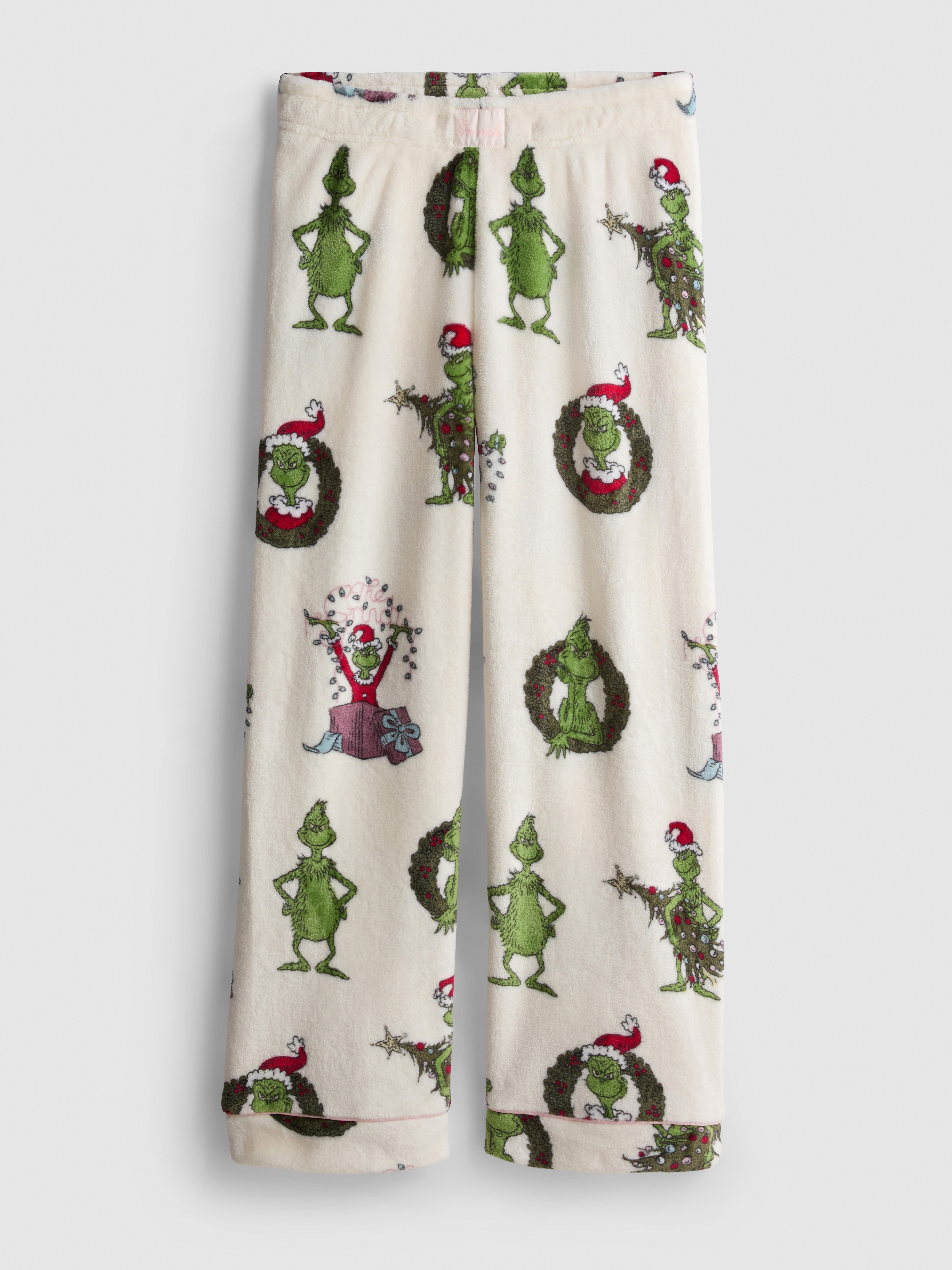 The Grinch Plush Graphic Christmas Pajama Bottoms