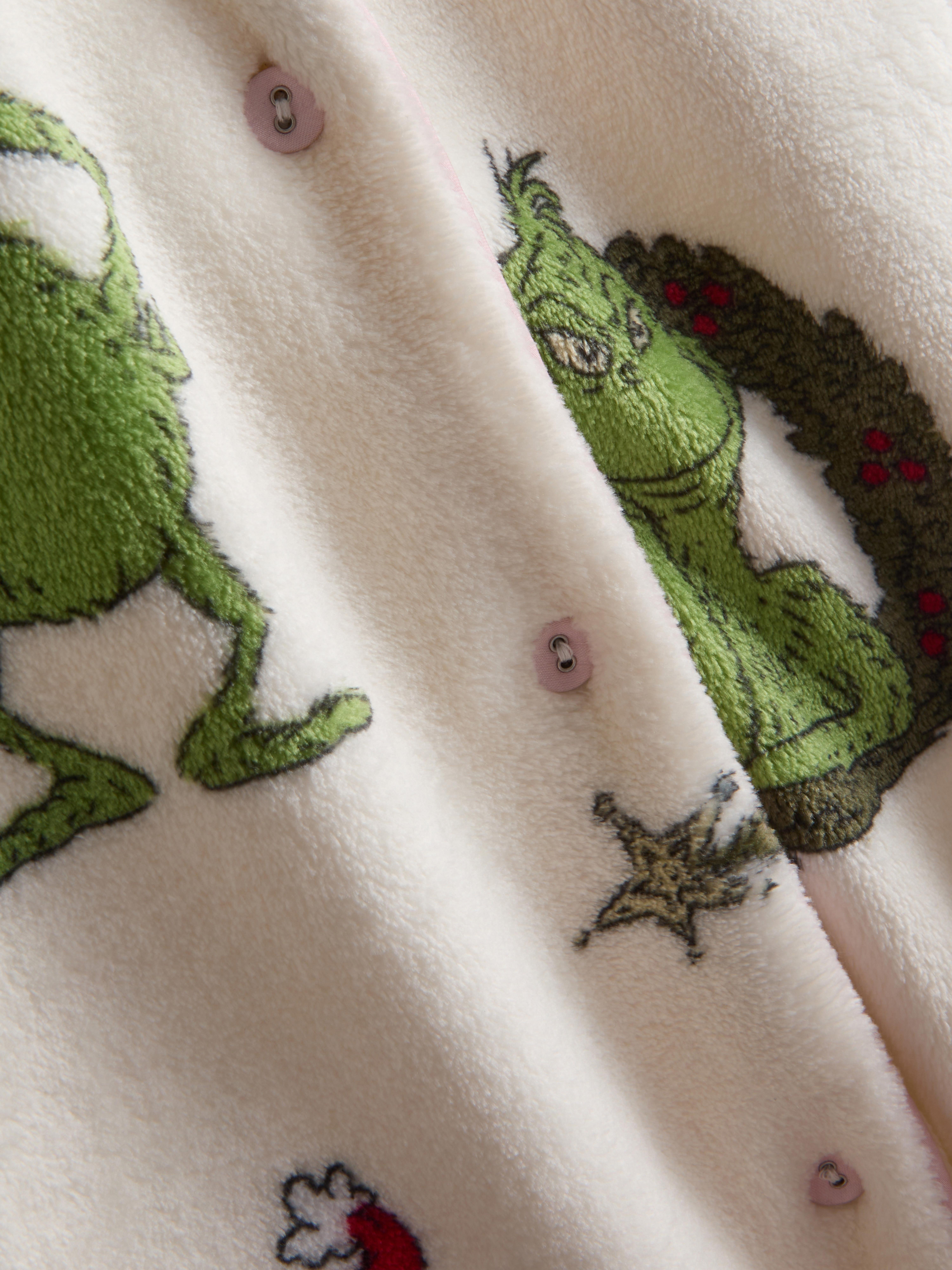 The Grinch Plush Christmas Graphic Boyfriend Pajama Shirt