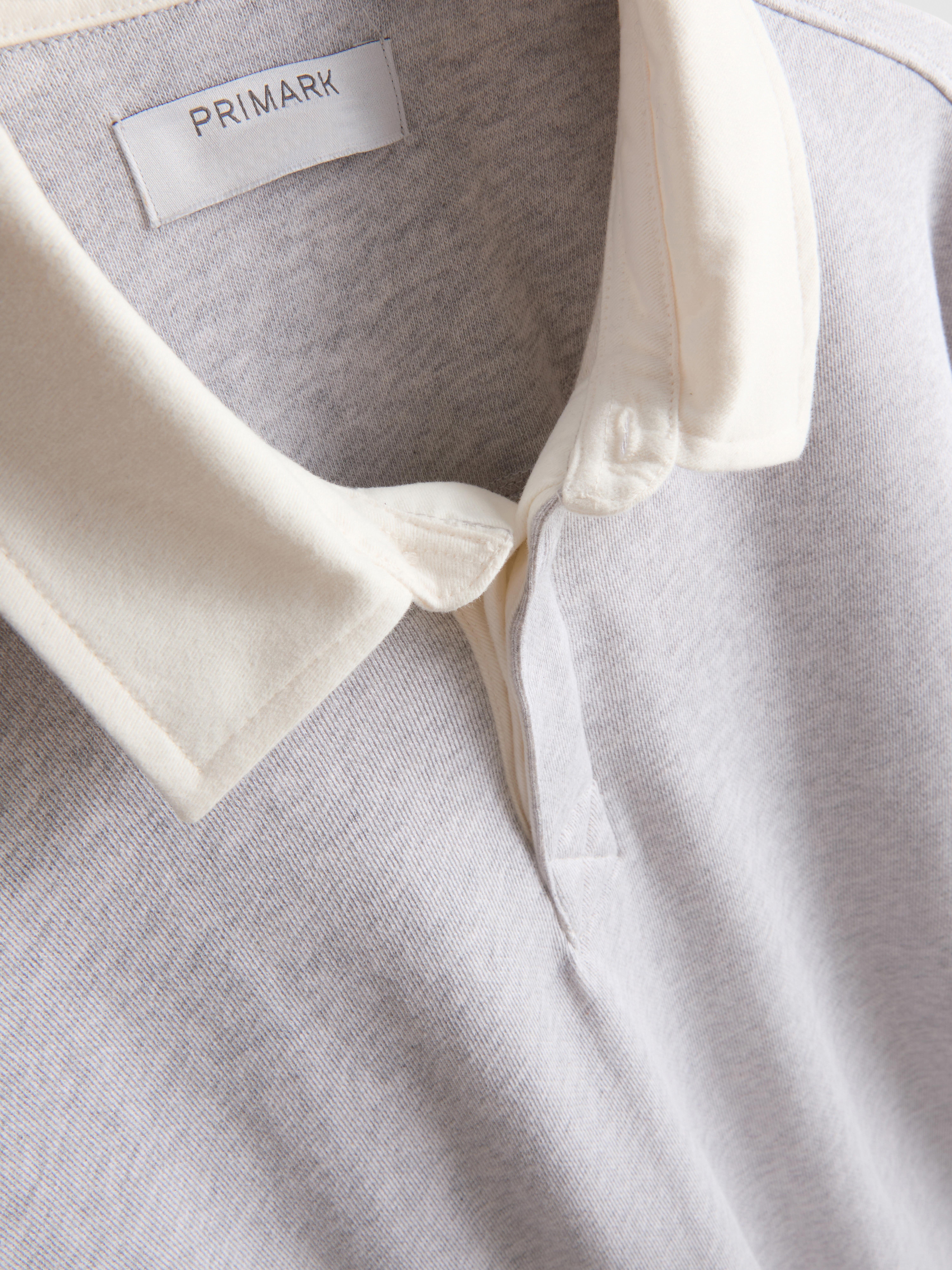Rugbyshirt met contrastkraag en lange mouwen - Grijs - Heren | Primark