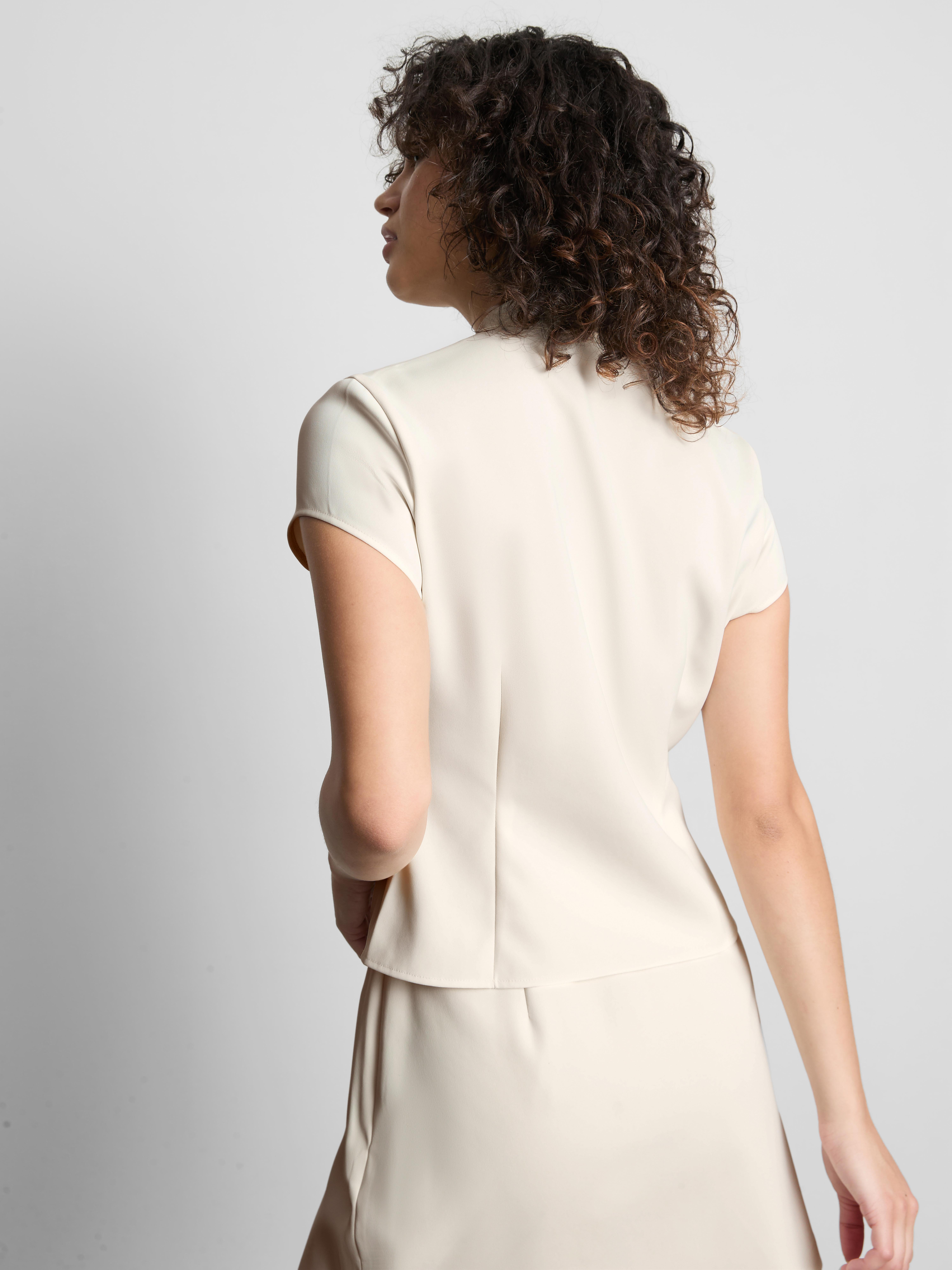 Mandarin Collar Wrap Top