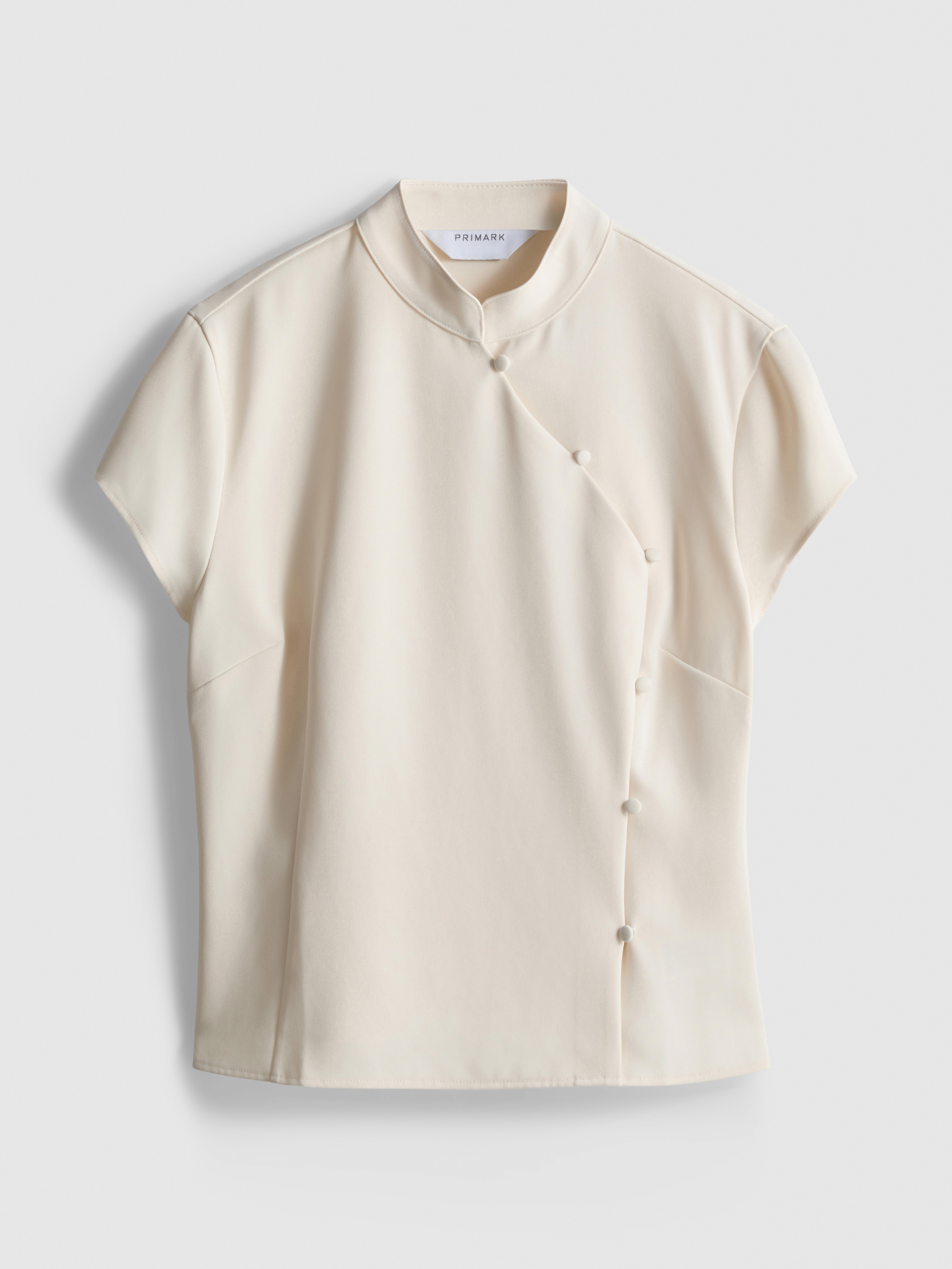 Mandarin Collar Wrap Top