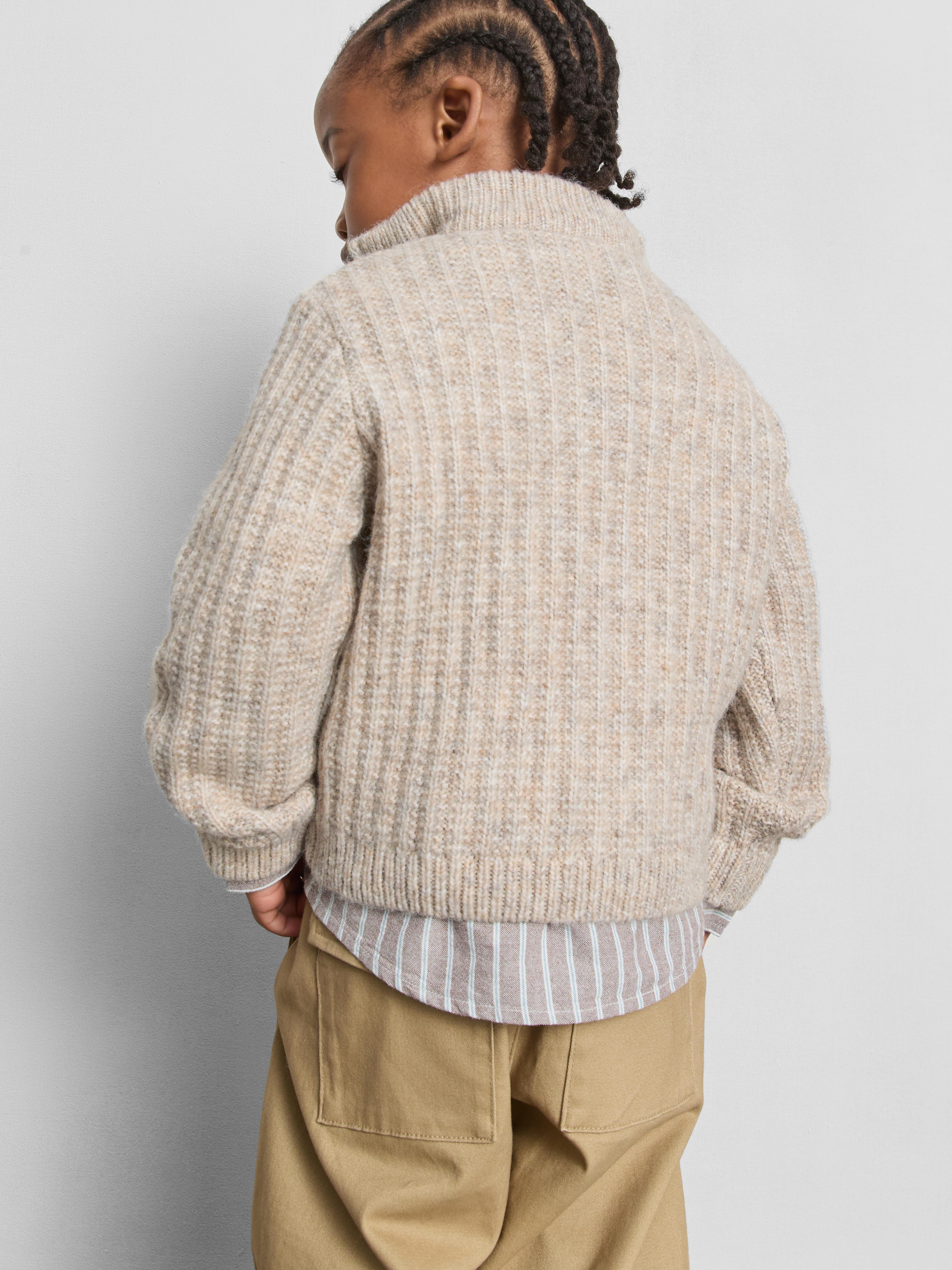 1-12yrs | The Edit Wool-Blend Half-Zip High-Neck Sweater