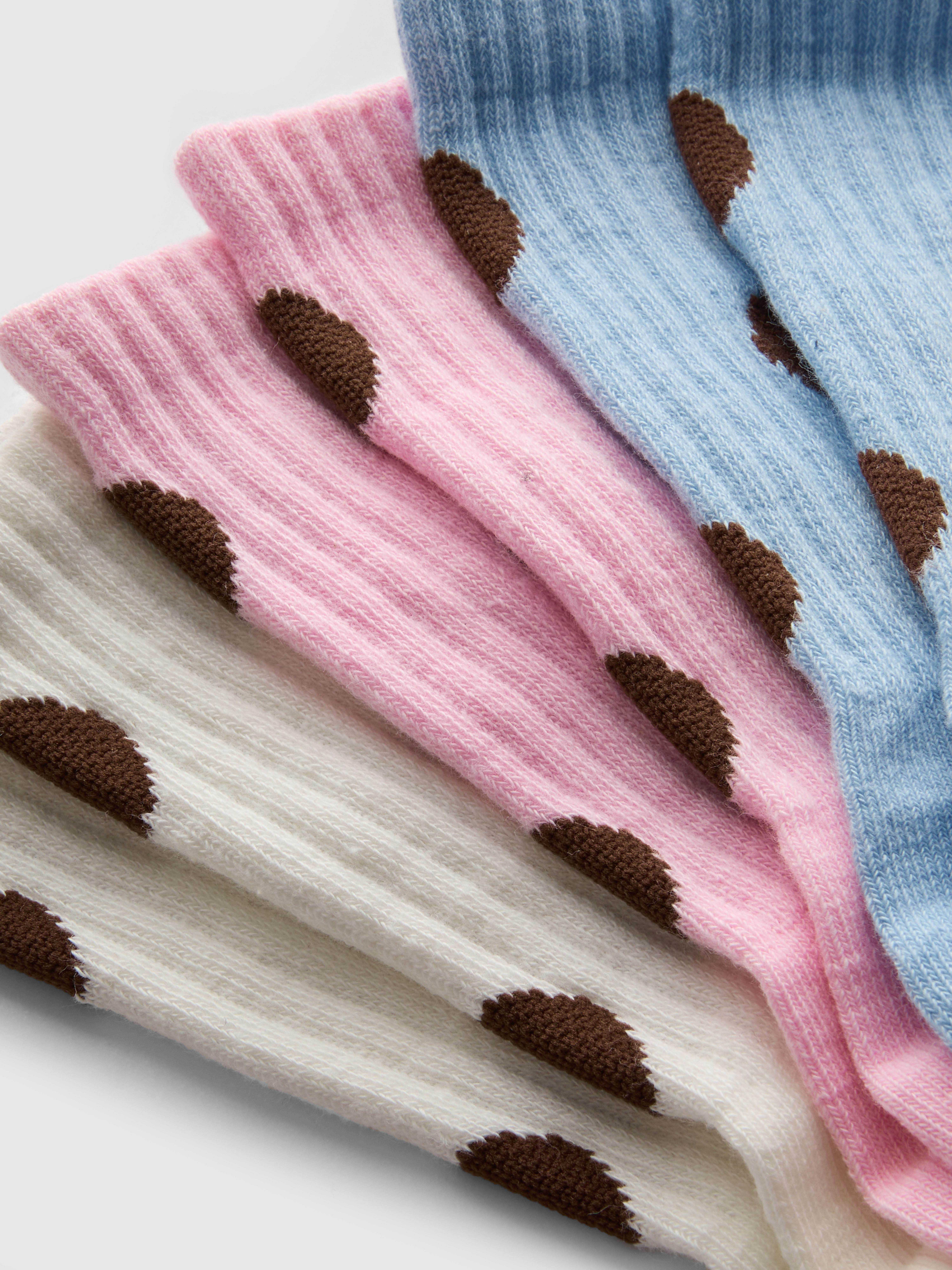 3pk Cotton Rich Polka Dot Ankle Socks