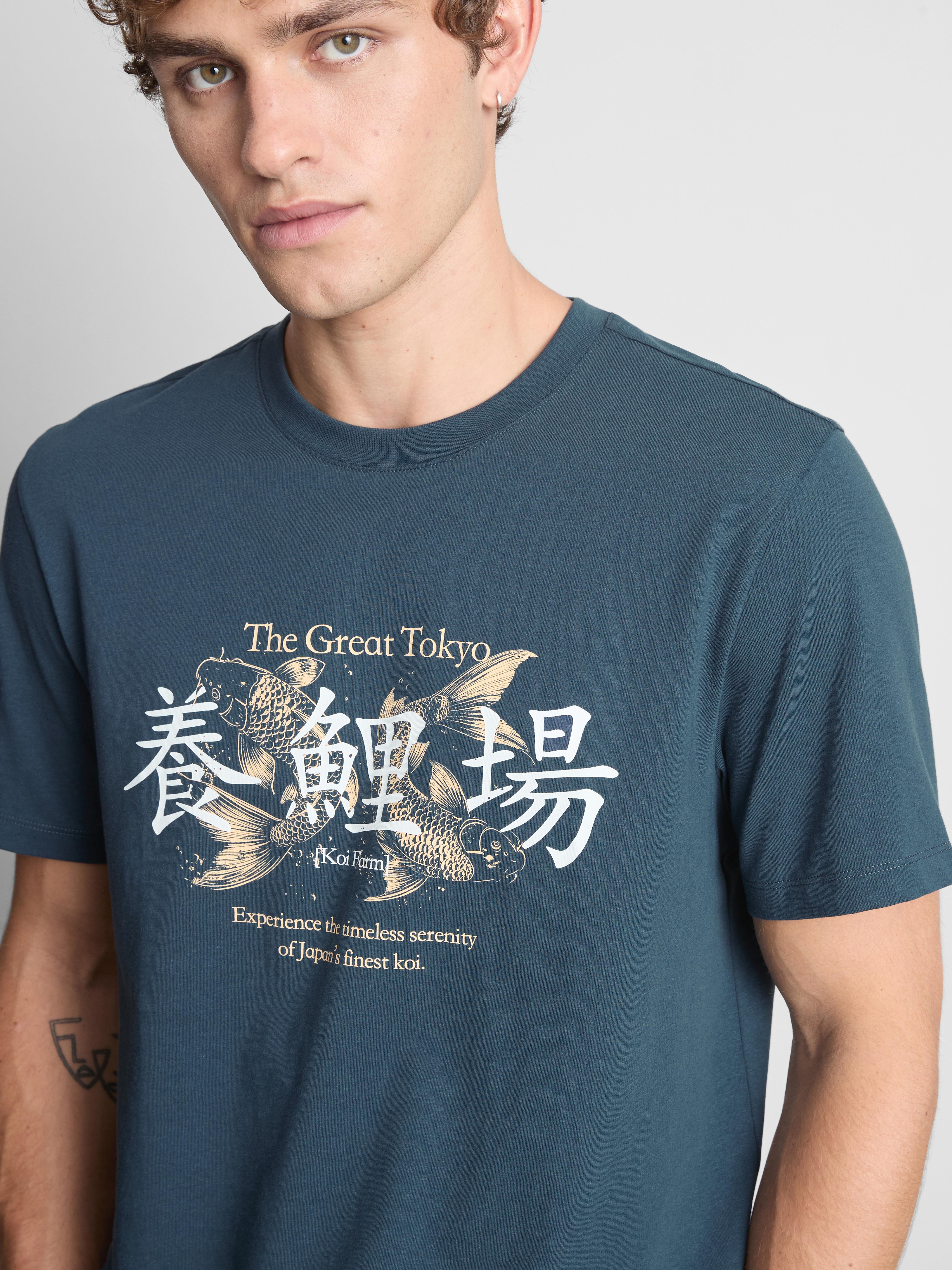 Pure Cotton Tokyo Koi Graphic T-Shirt