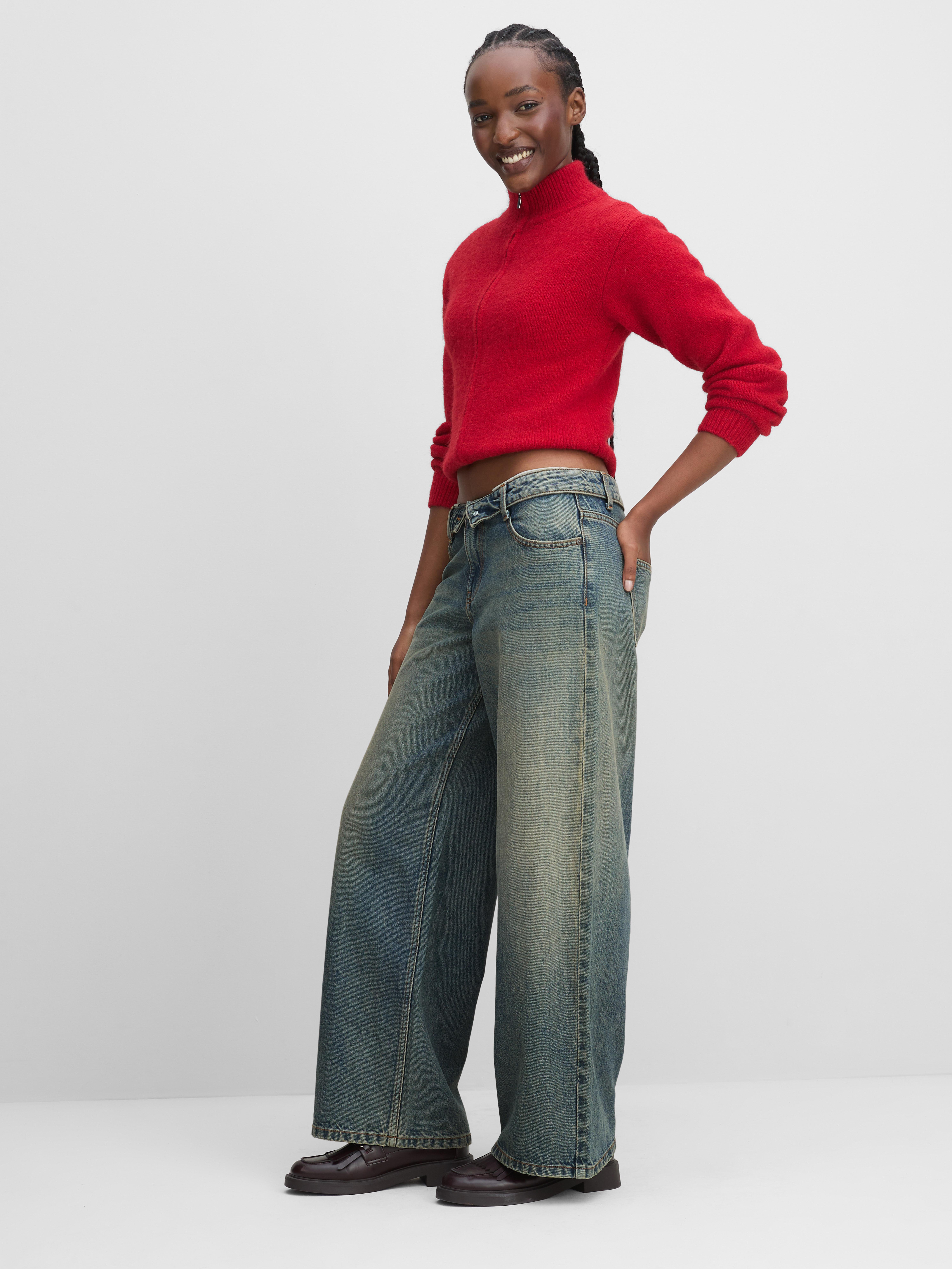 The Primark Scene | Fold Over Waistband Wide Leg Jeans
