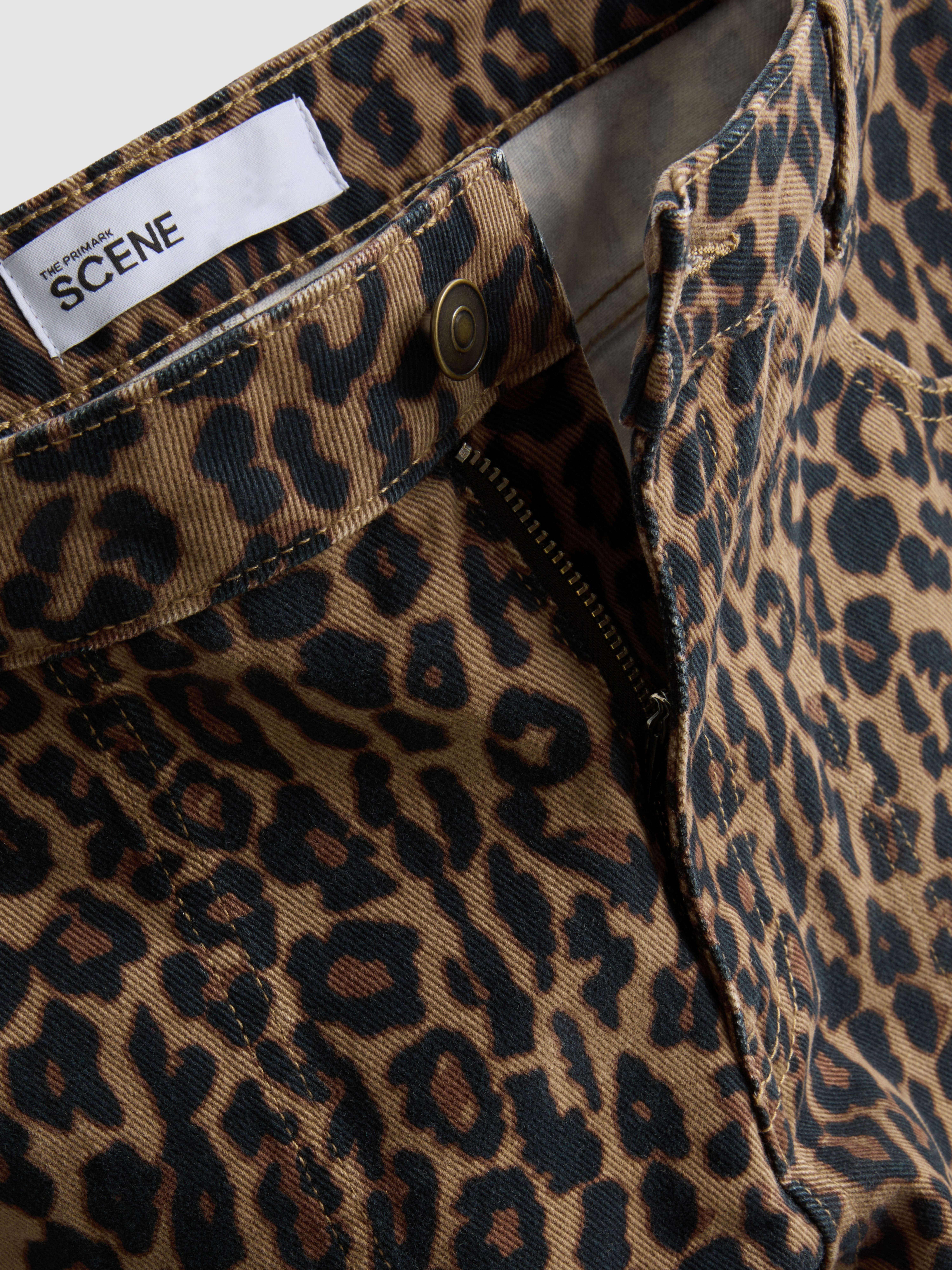The Primark Scene | Cotton Denim Leopard Wide Leg Pants