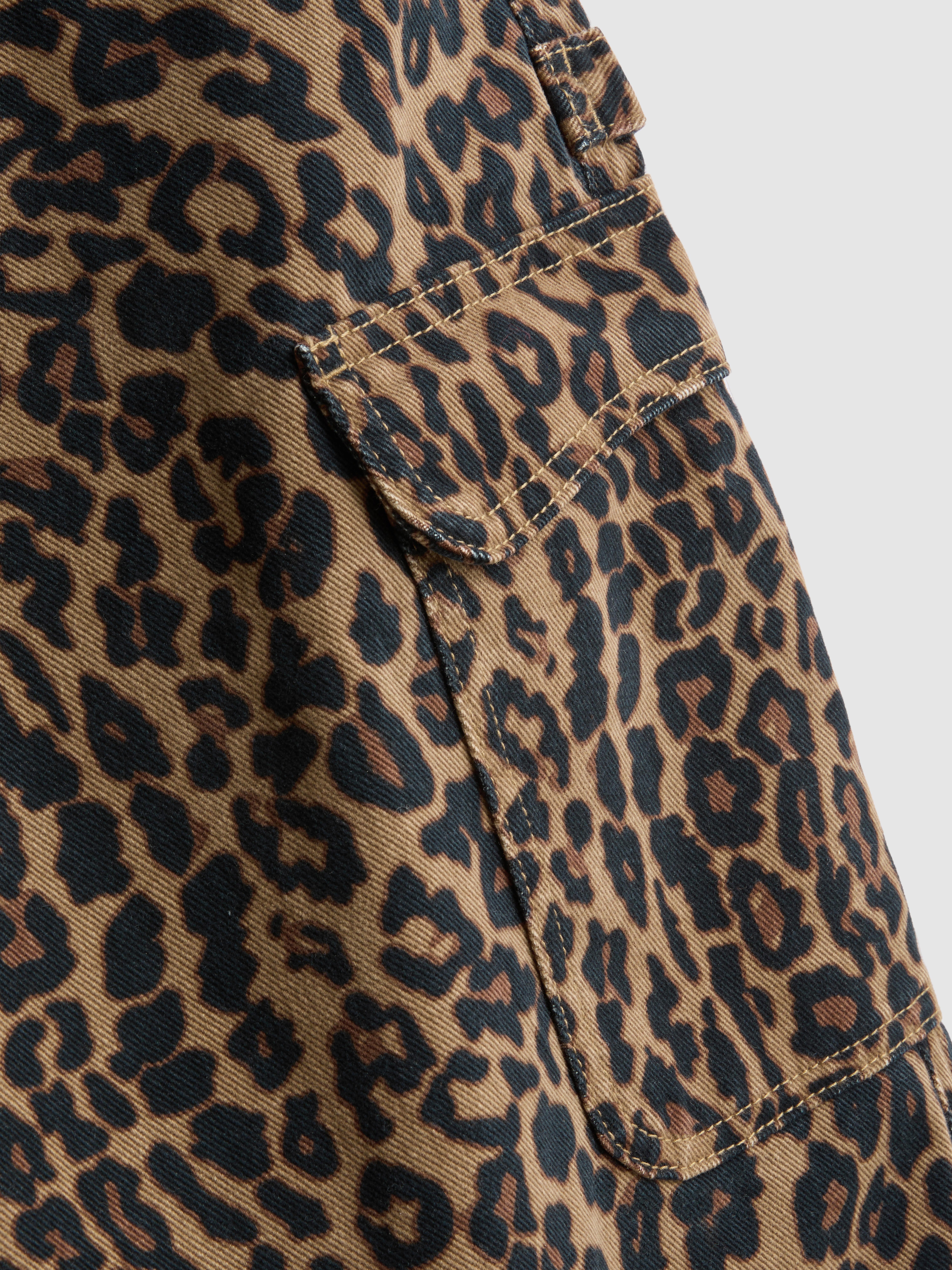The Primark Scene | Cotton Denim Leopard Wide Leg Pants