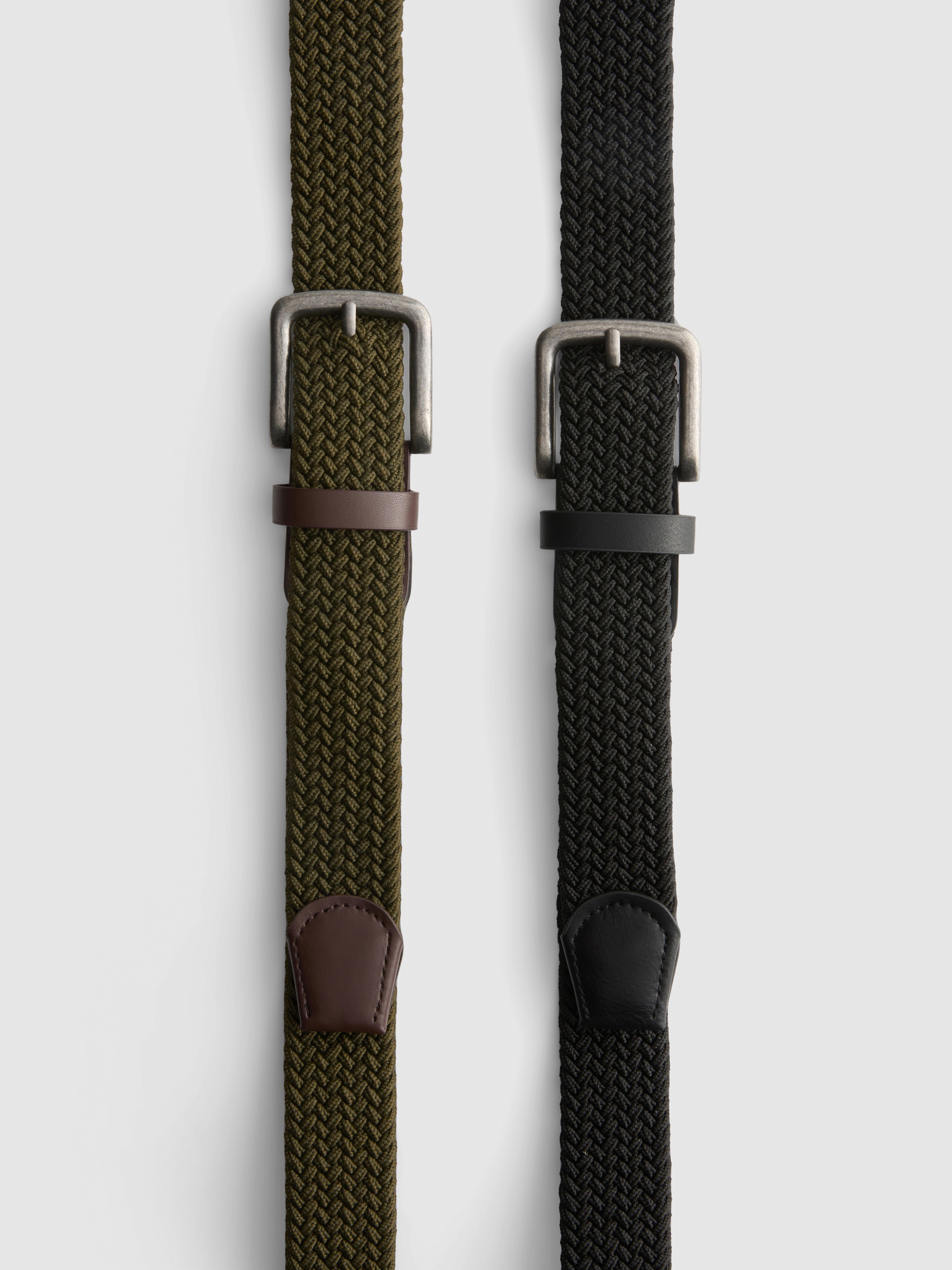 2pk Braided Pin Buckle Belts