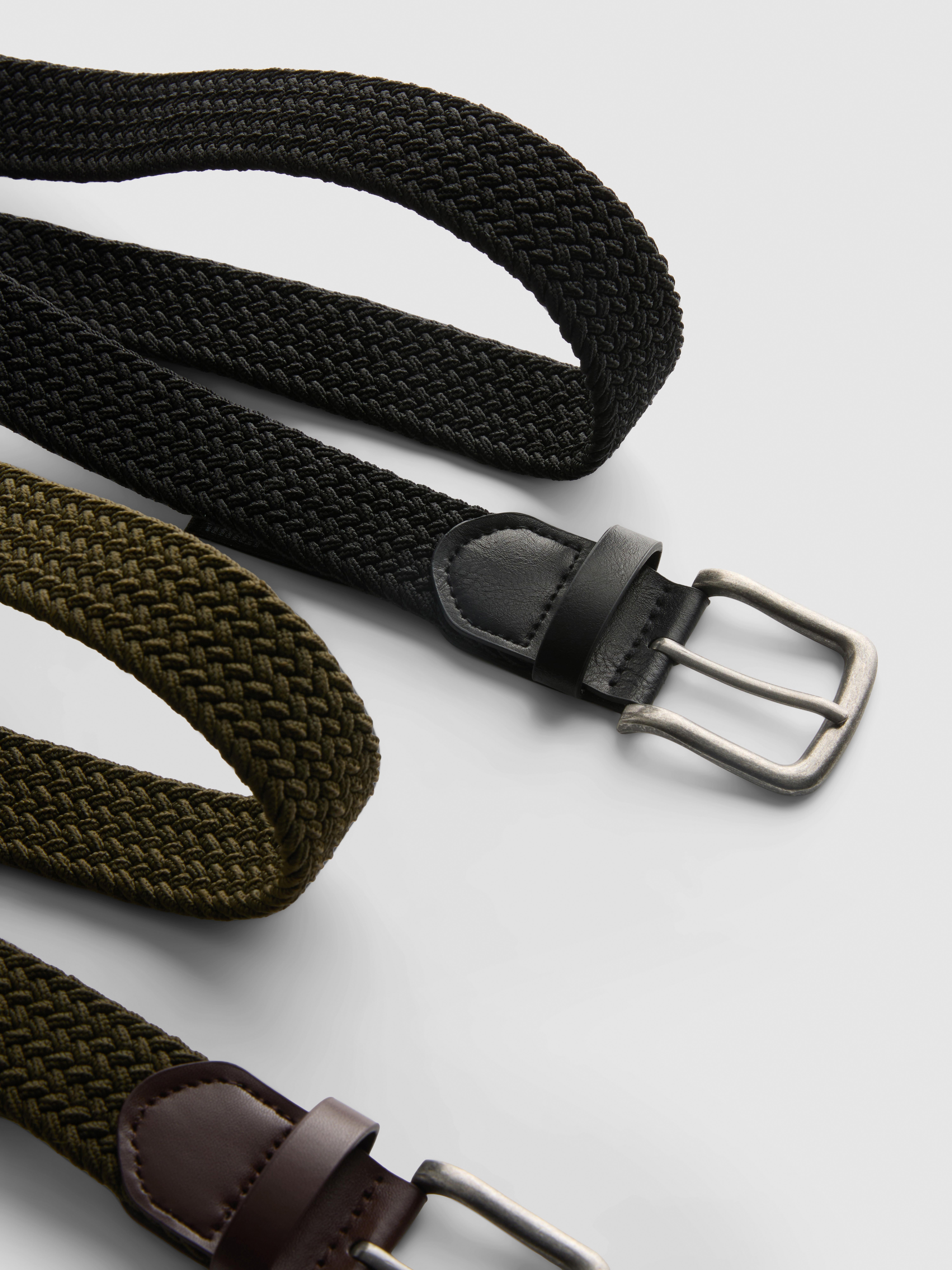 2pk Braided Pin Buckle Belts