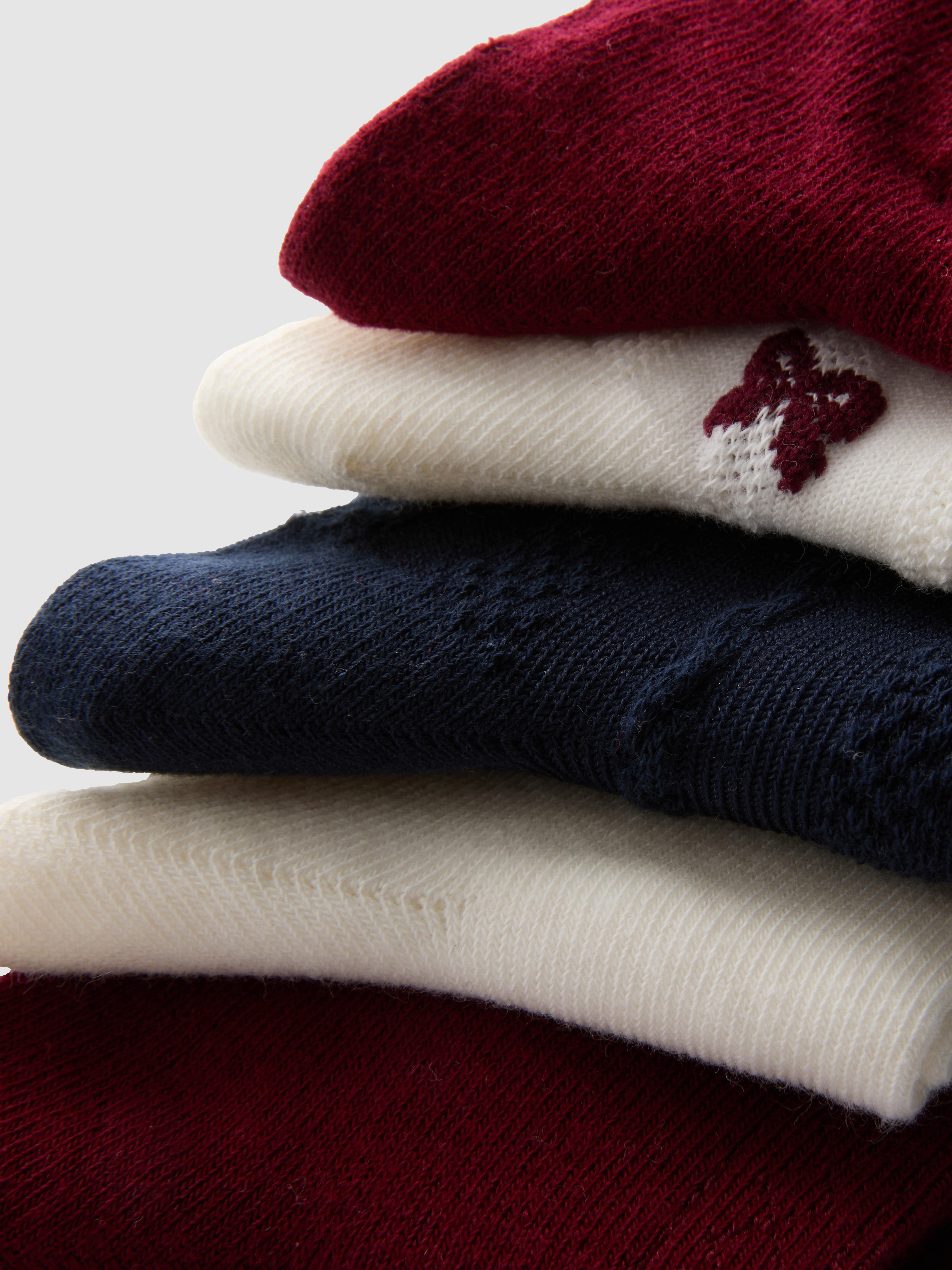 5pk Cotton-Rich Bear Patterned Crew Socks