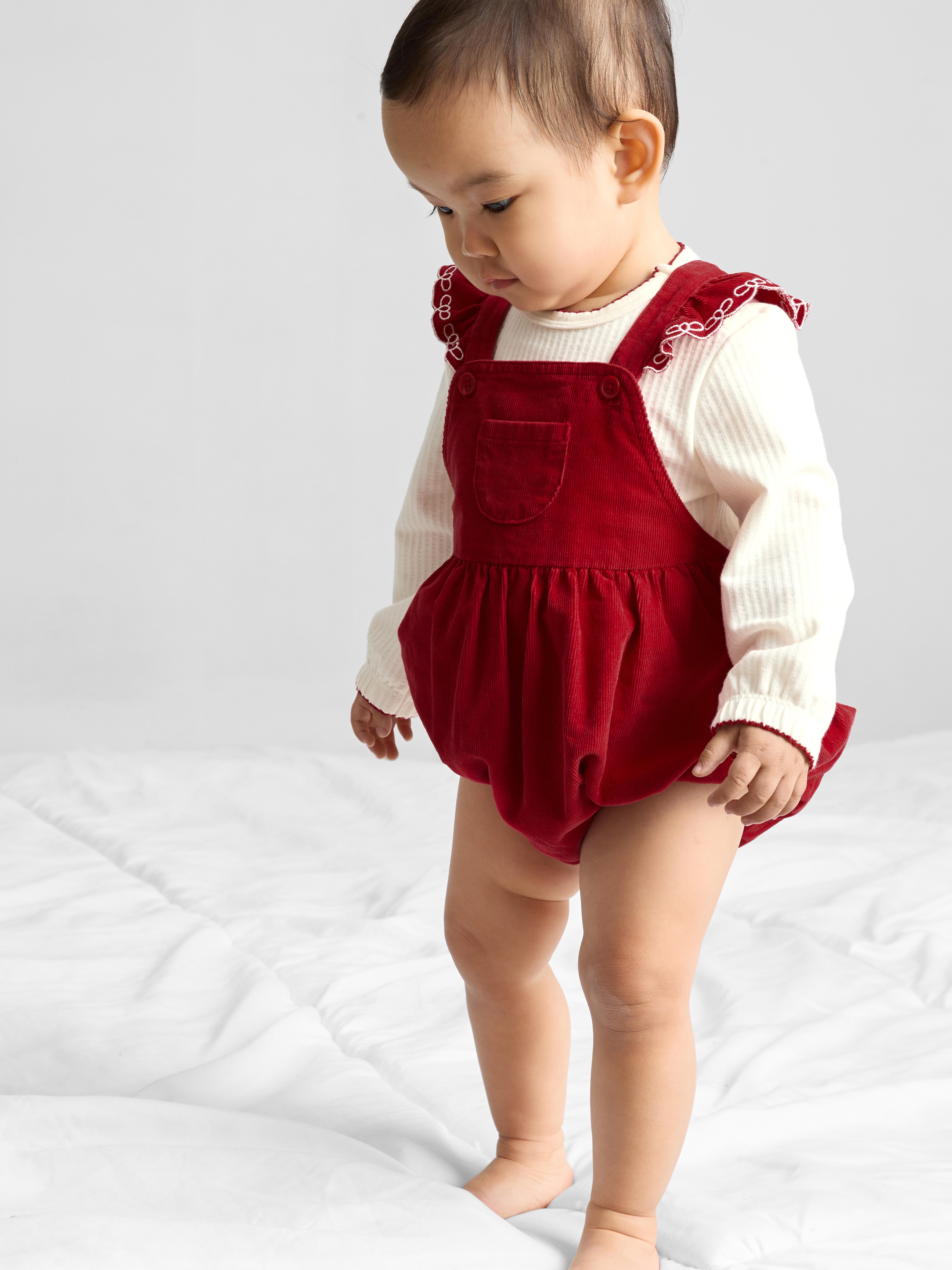 0-18mths | Bodysuit and Corduroy Overalls Set