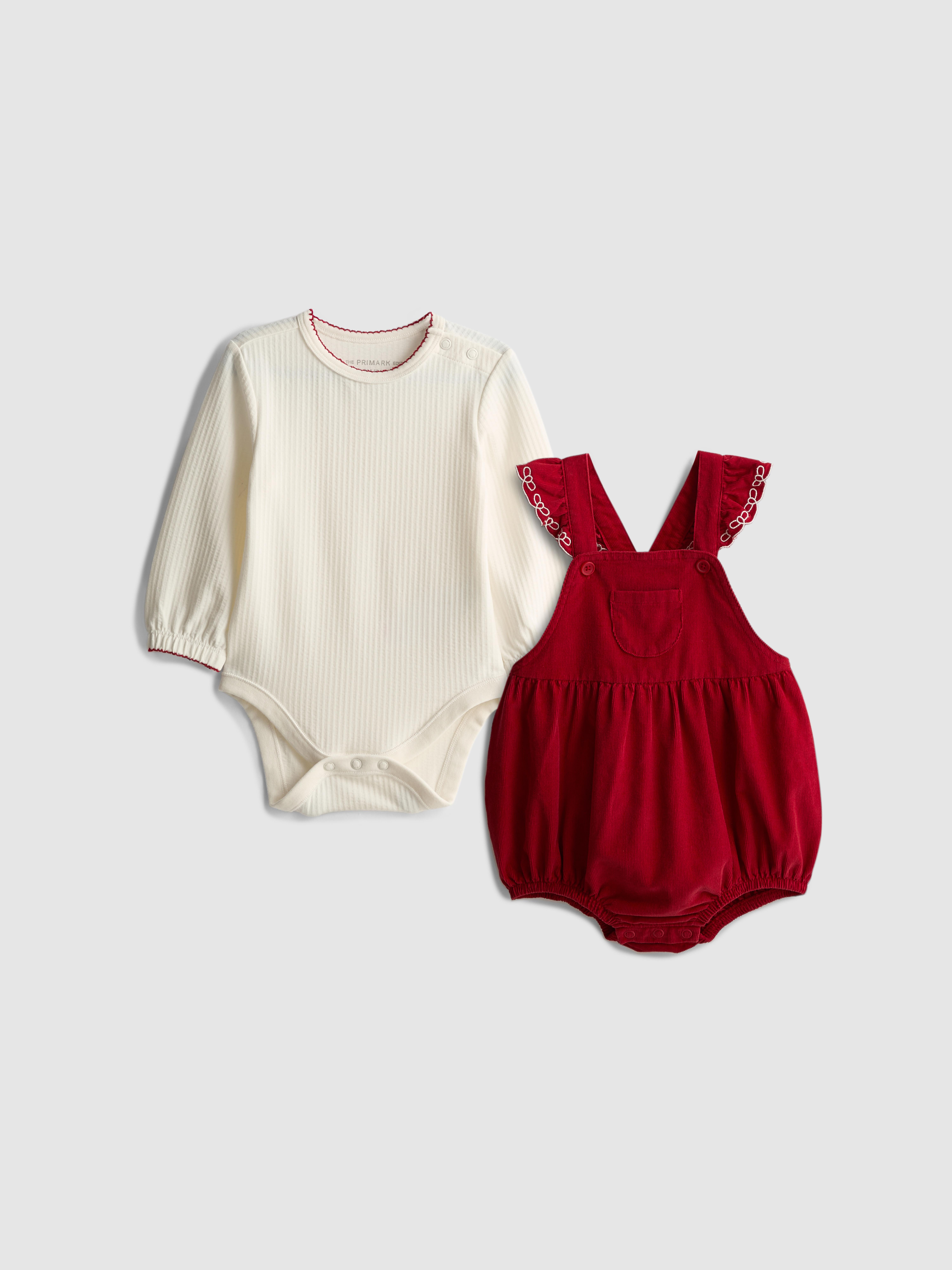 0-18mths | Bodysuit and Corduroy Overalls Set
