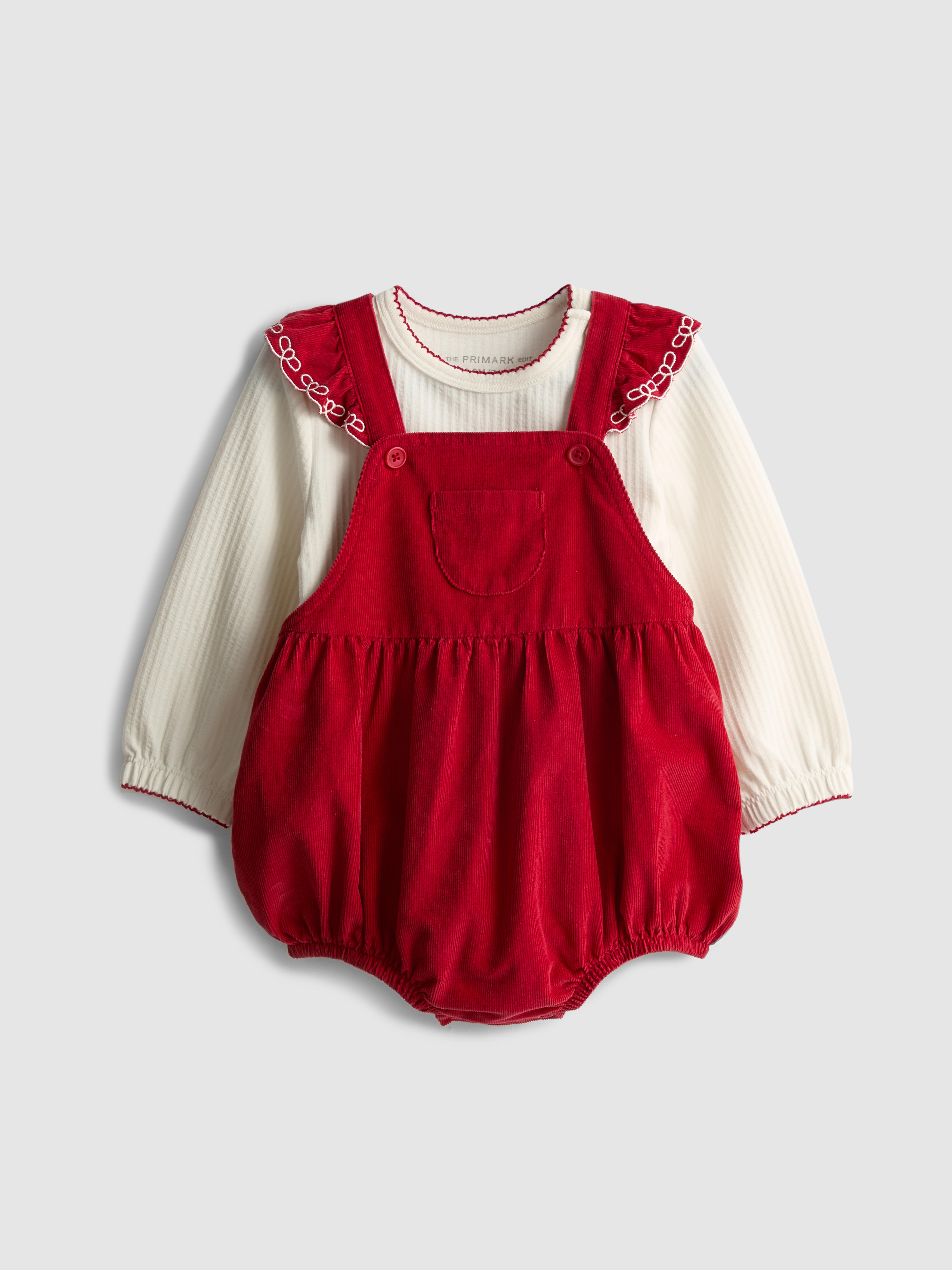 0-18mths | Bodysuit and Corduroy Overalls Set